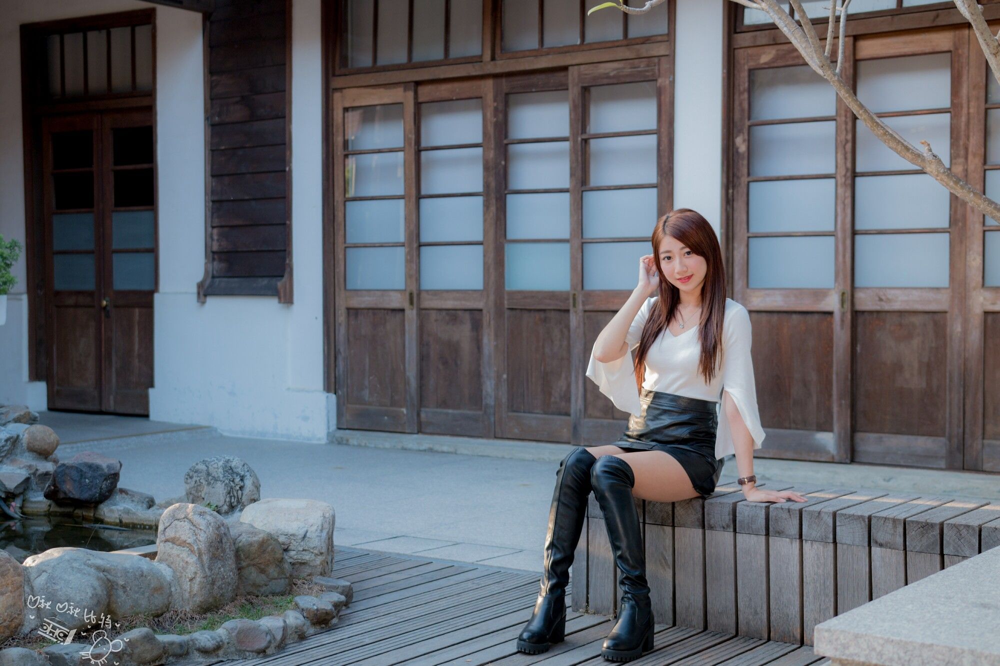 啾比特(张嘉庭)《走光復新村甜美外拍短裙系列》-图18