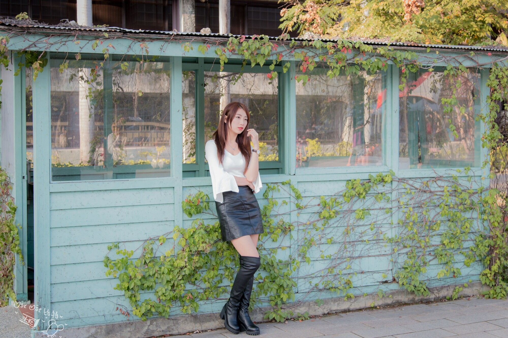 啾比特(张嘉庭)《走光復新村甜美外拍短裙系列》-图21