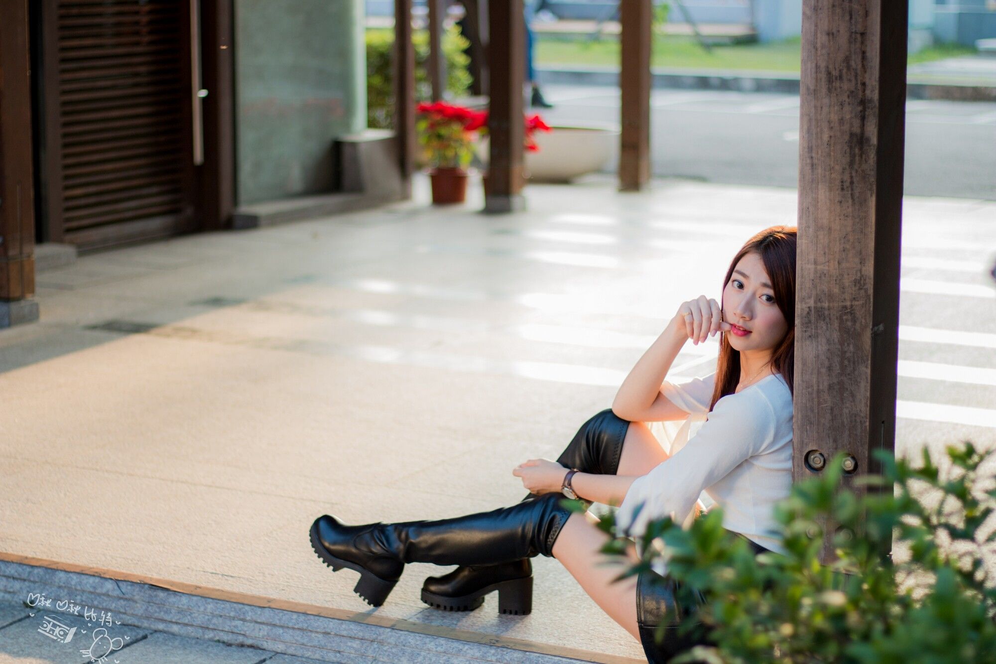 啾比特(张嘉庭)《走光復新村甜美外拍短裙系列》-图27