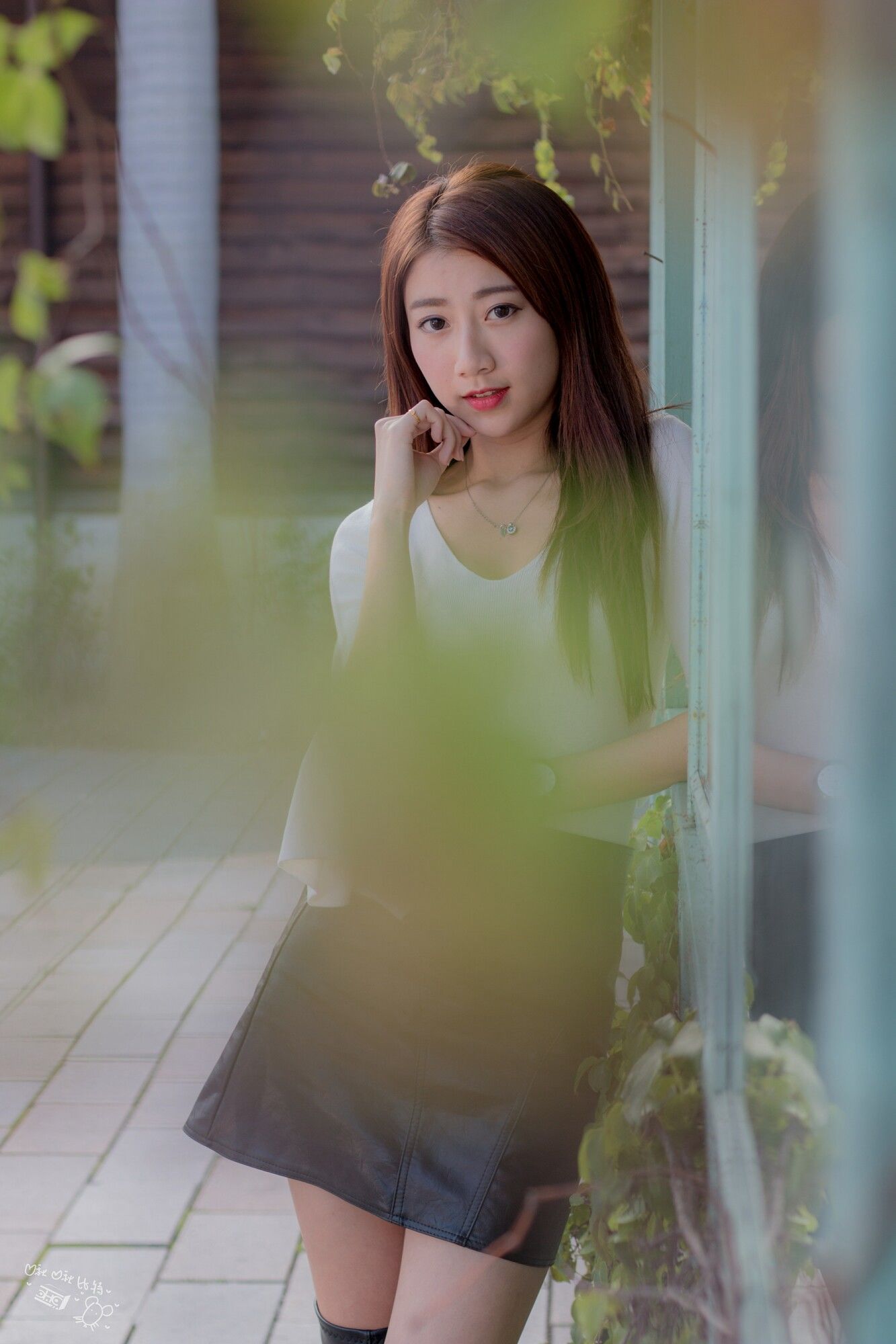 啾比特(张嘉庭)《走光復新村甜美外拍短裙系列》-图30