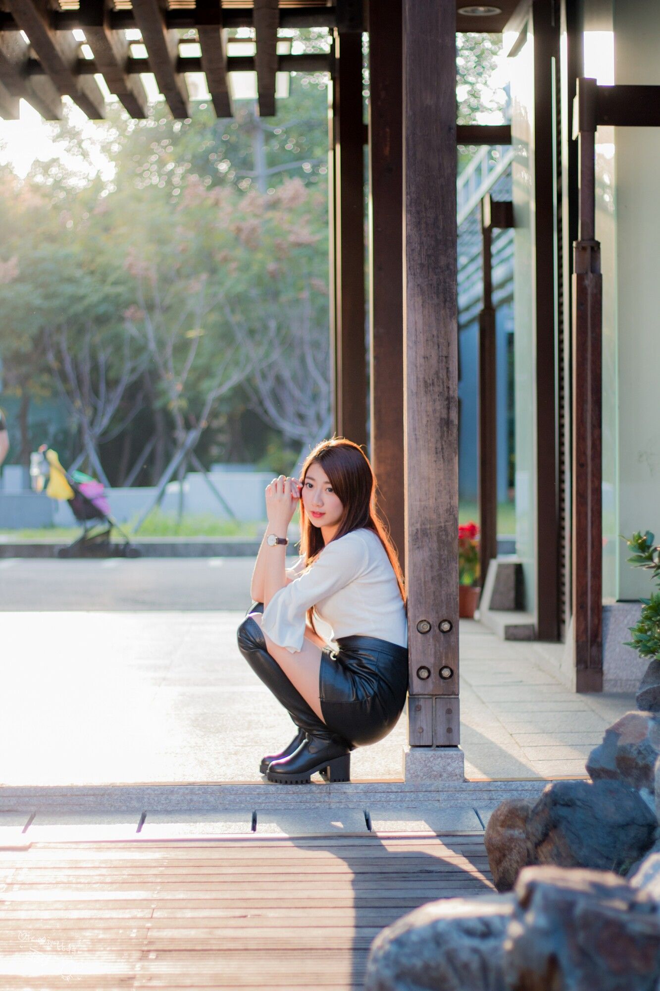 啾比特(张嘉庭)《走光復新村甜美外拍短裙系列》-图47