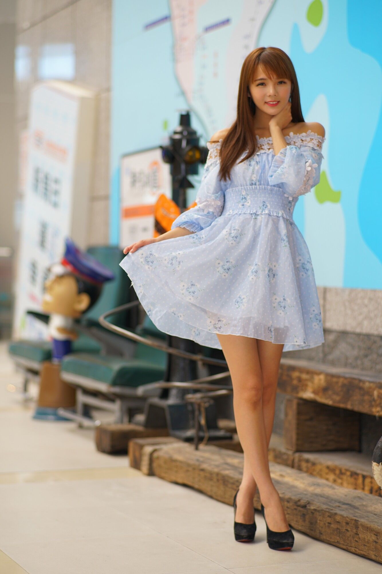 苏郁媛《烏日高鐵～连衣裙街拍》-图20