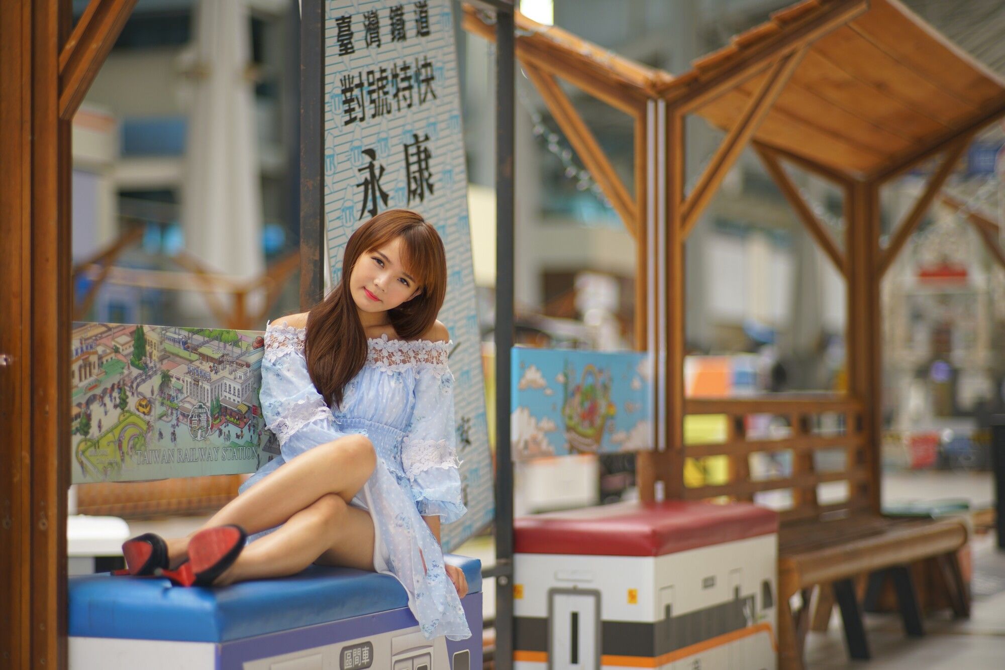 苏郁媛《烏日高鐵～连衣裙街拍》-图37