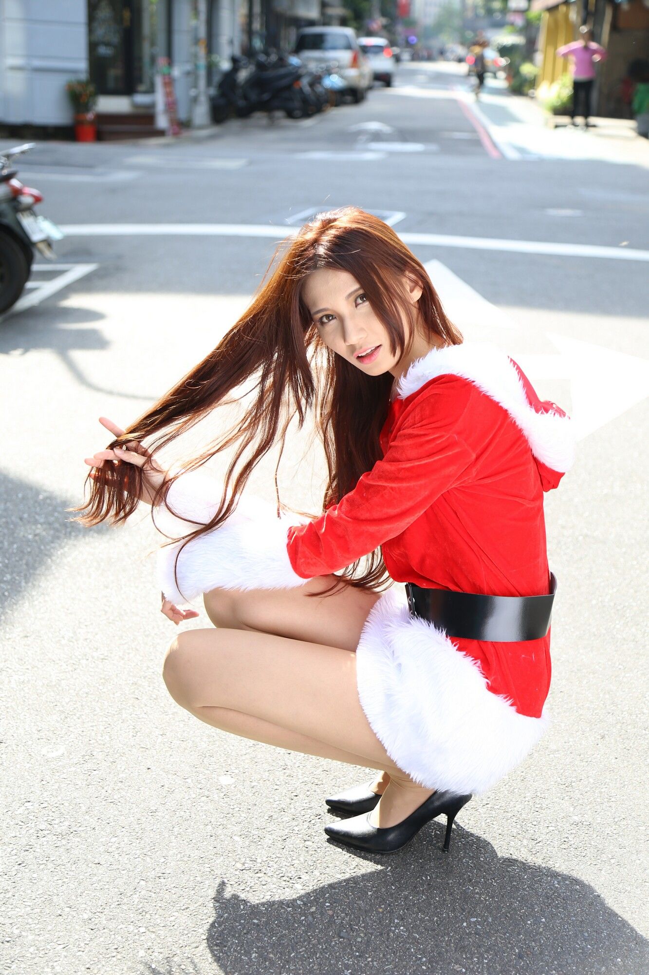 蔡译心Candice《长腿圣诞女郎街拍》-图27