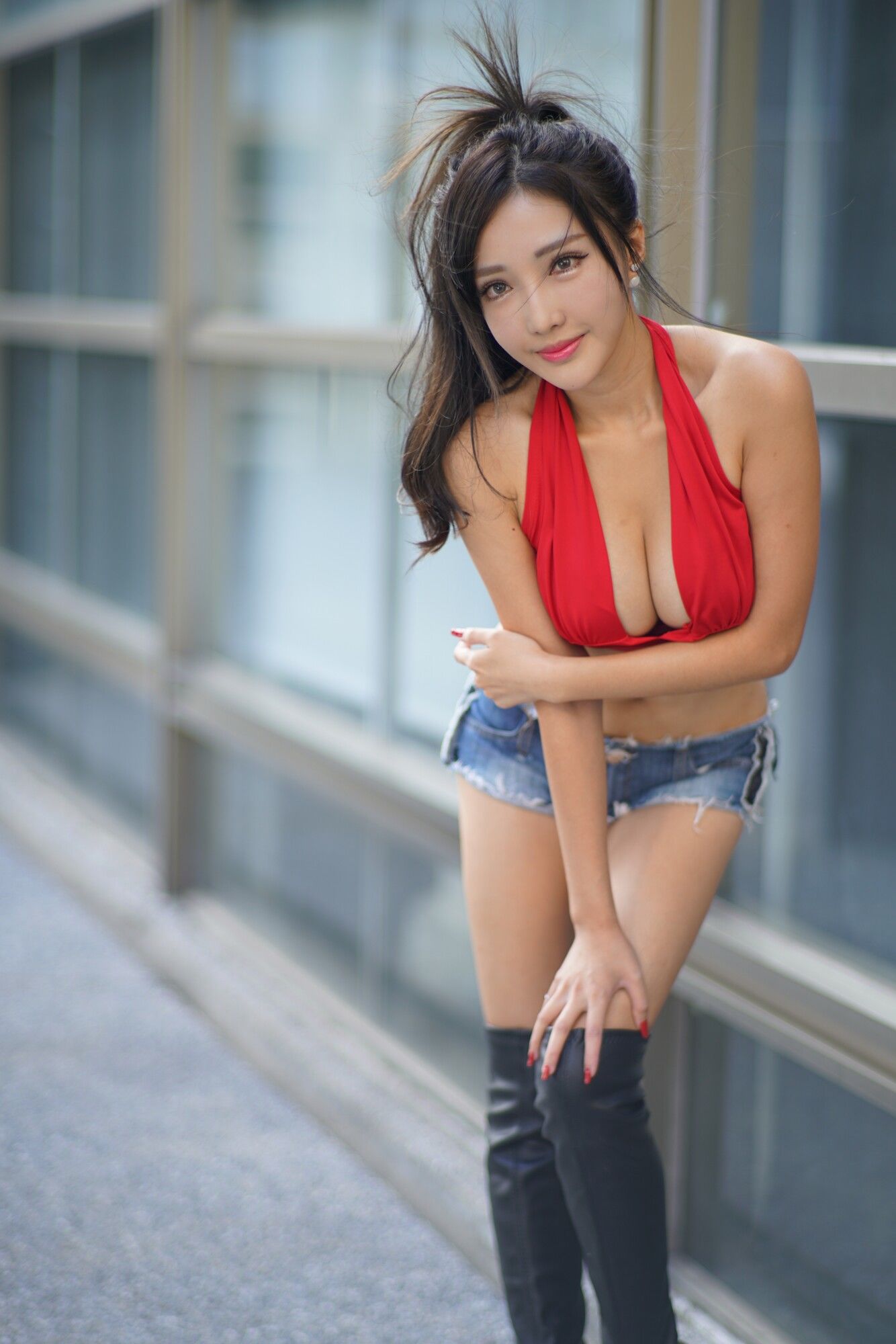 赵芸Syuan《台中美術館》牛仔长靴街拍-图14