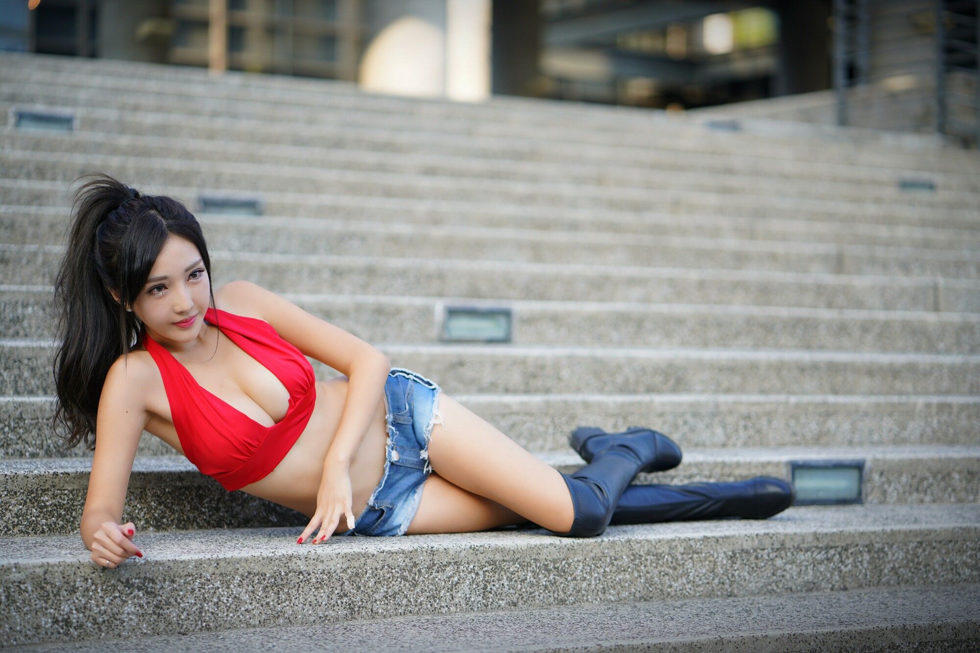 赵芸Syuan《台中美術館》牛仔长靴街拍-图50