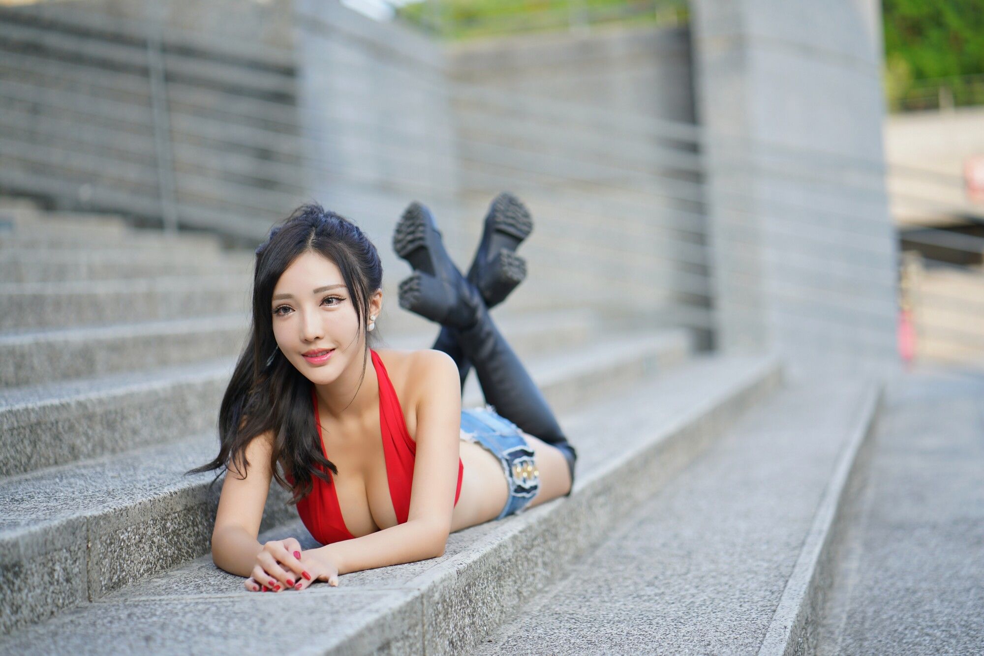 赵芸Syuan《台中美術館》牛仔长靴街拍-图52