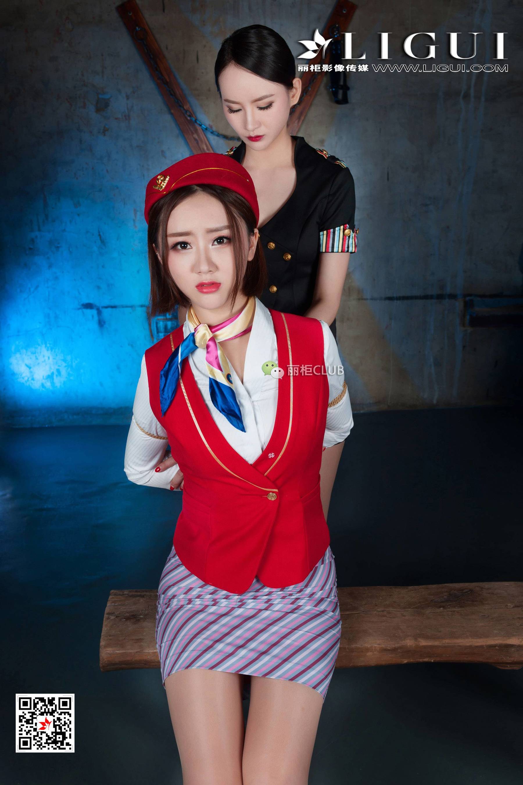 腿模Amy&腿模然然《空姐丝袜美束》  网络丽人-图1