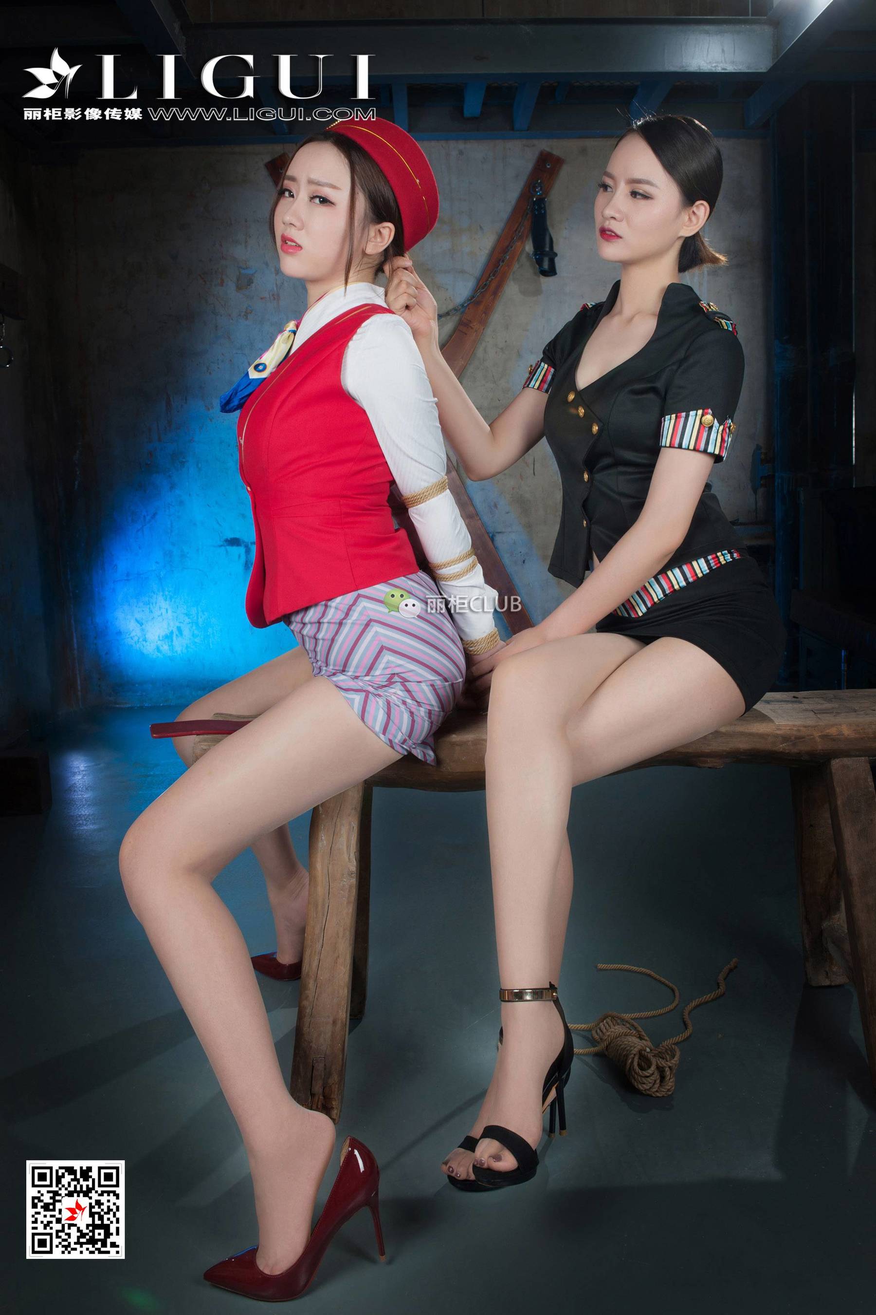 腿模Amy&腿模然然《空姐丝袜美束》  网络丽人-图23