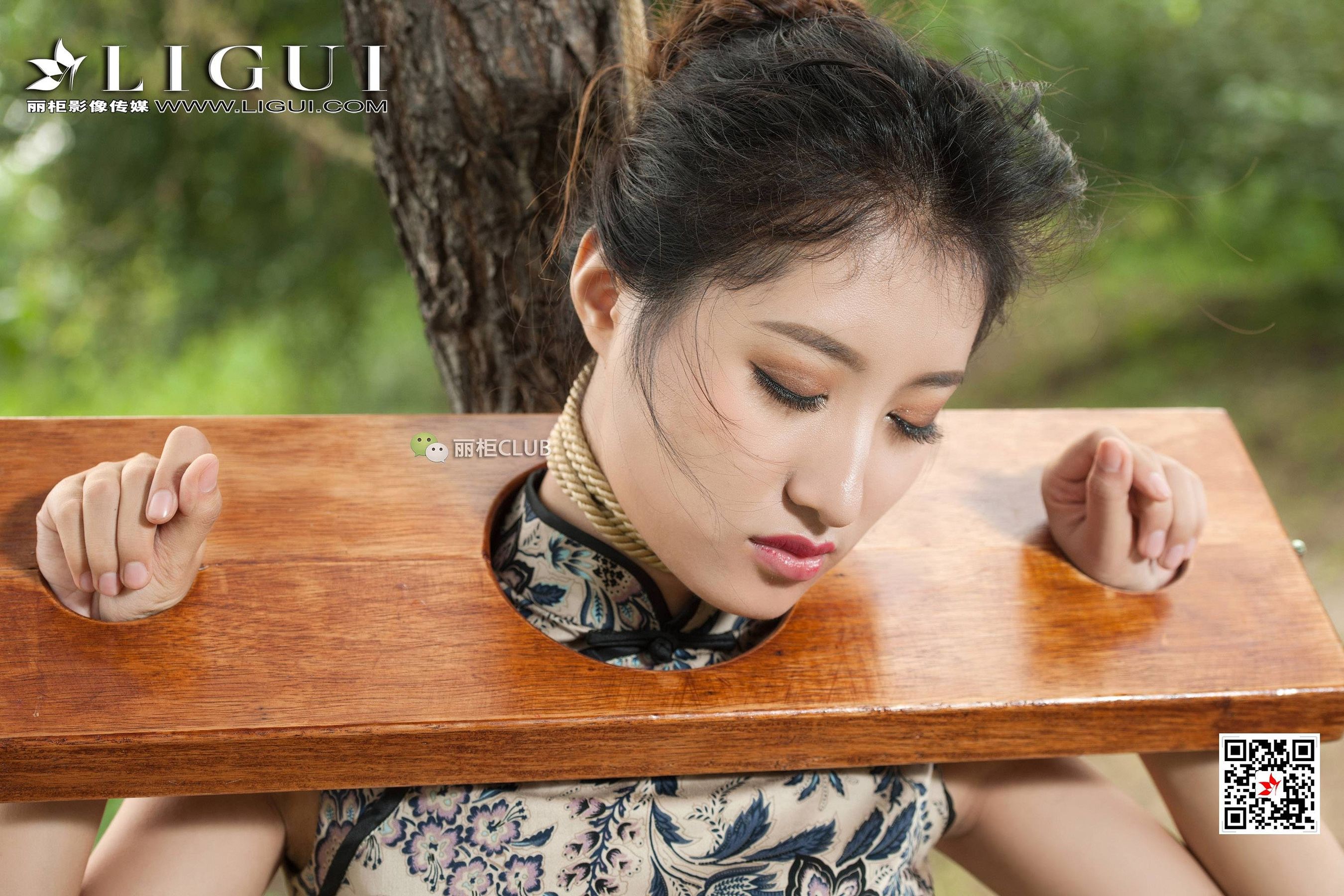 腿模思彤《旗袍美束镣铐人体》  网络丽人-图15