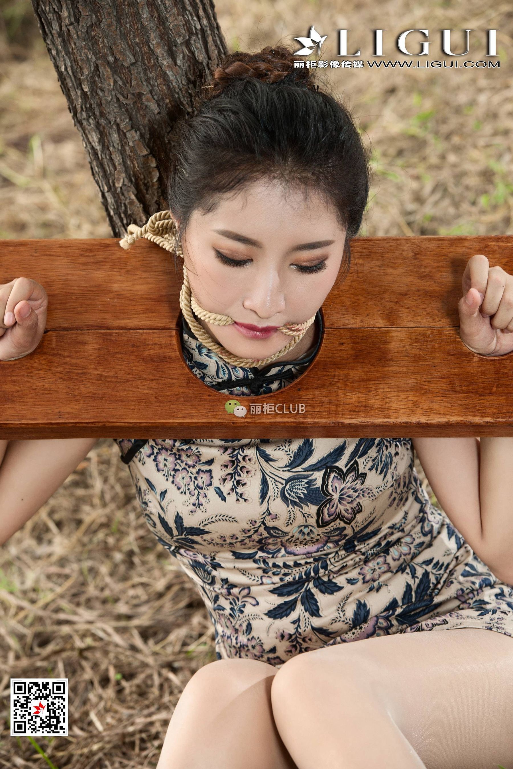 腿模思彤《旗袍美束镣铐人体》  网络丽人-图36