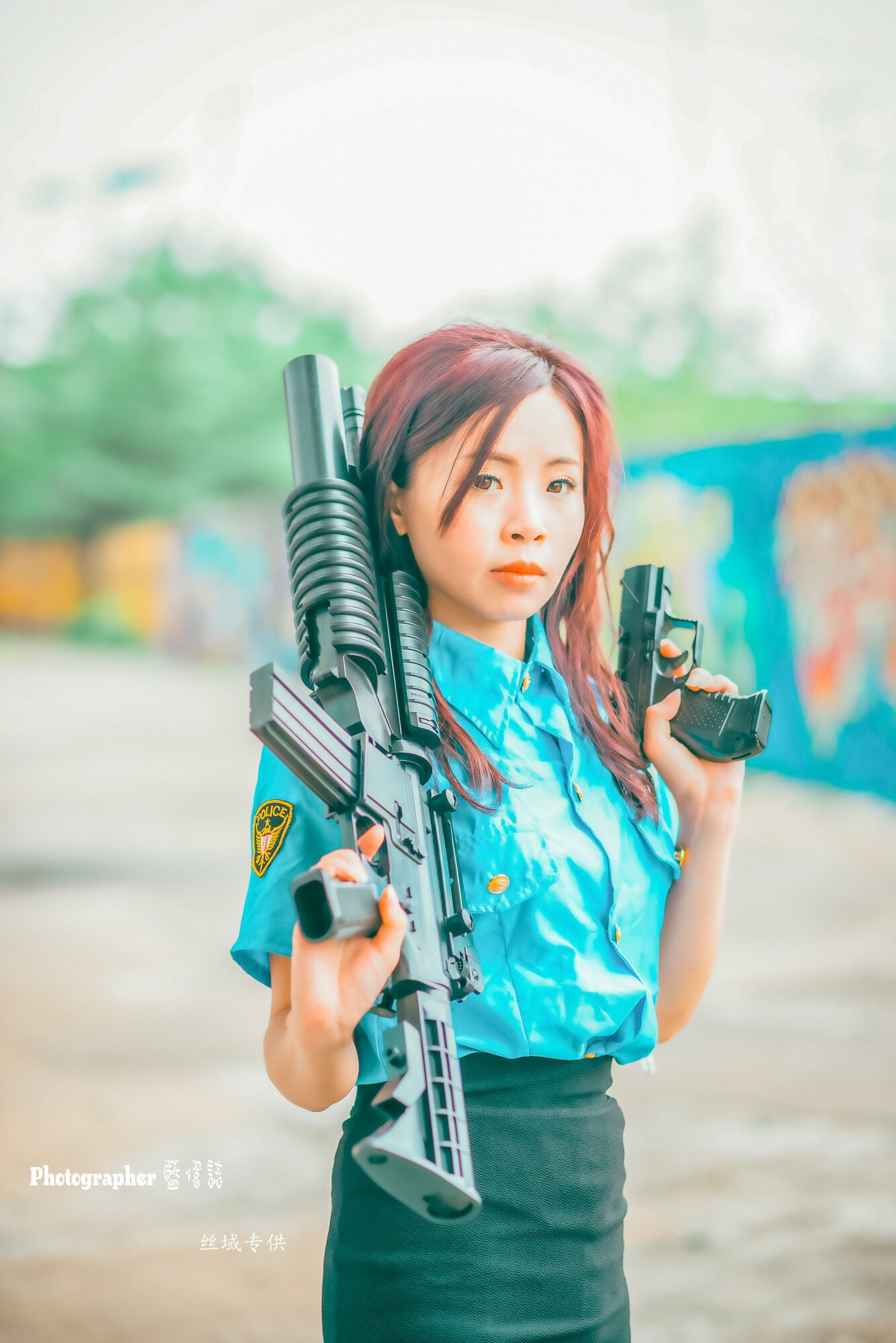 賴筱菁 中彰橋下-(女警黑丝）-图23