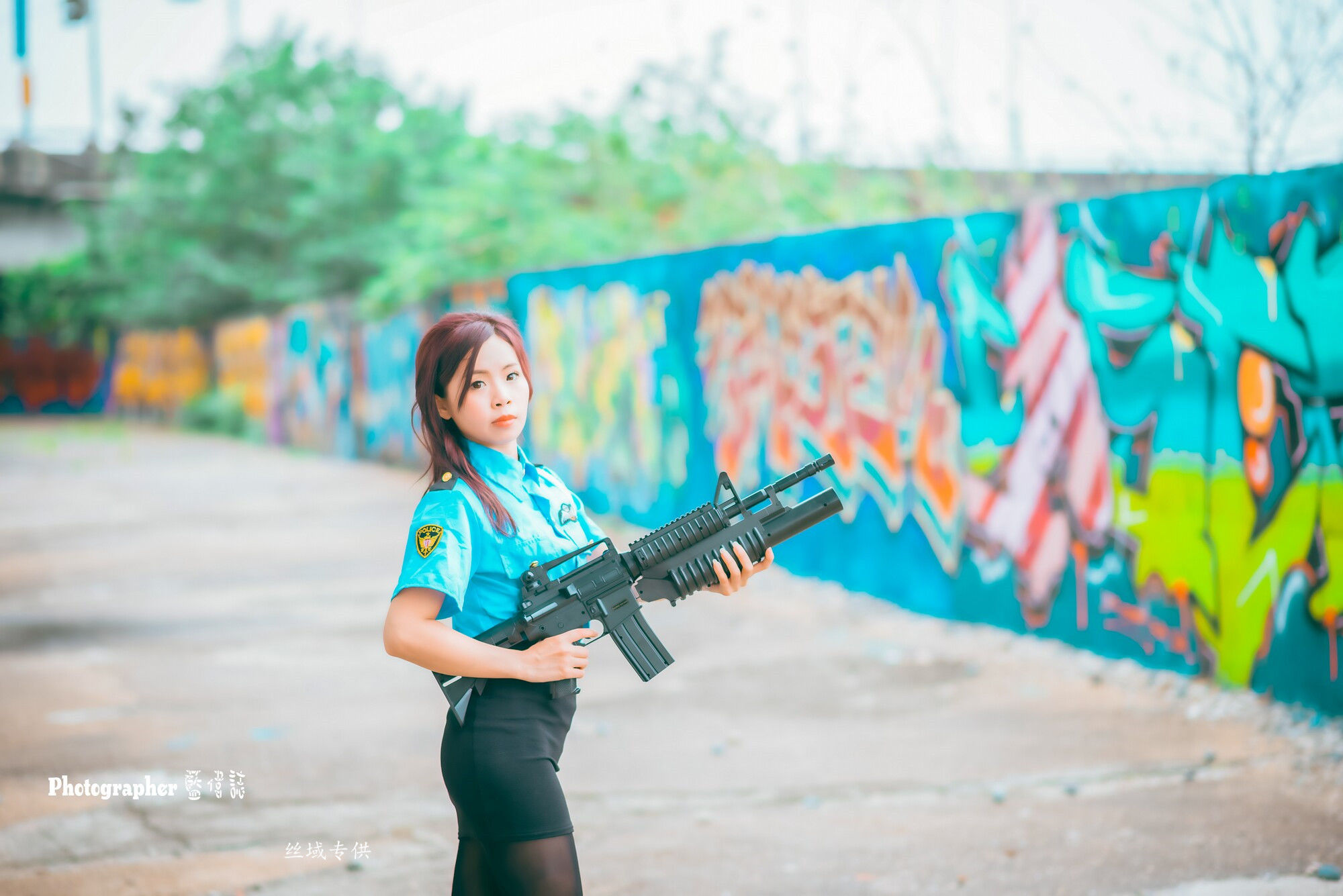 賴筱菁 中彰橋下-(女警黑丝）-图27