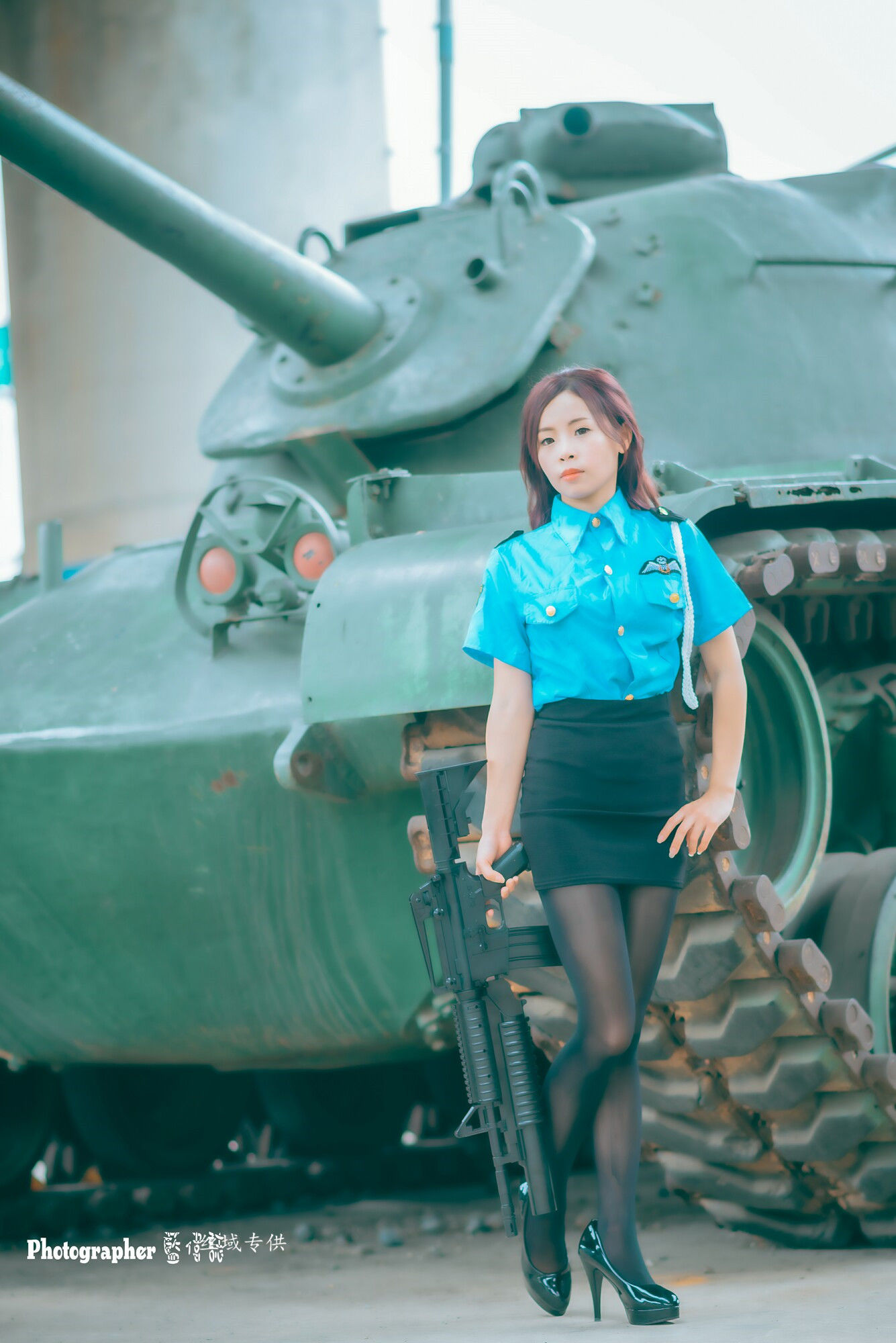 賴筱菁 中彰橋下-(女警黑丝）-图31