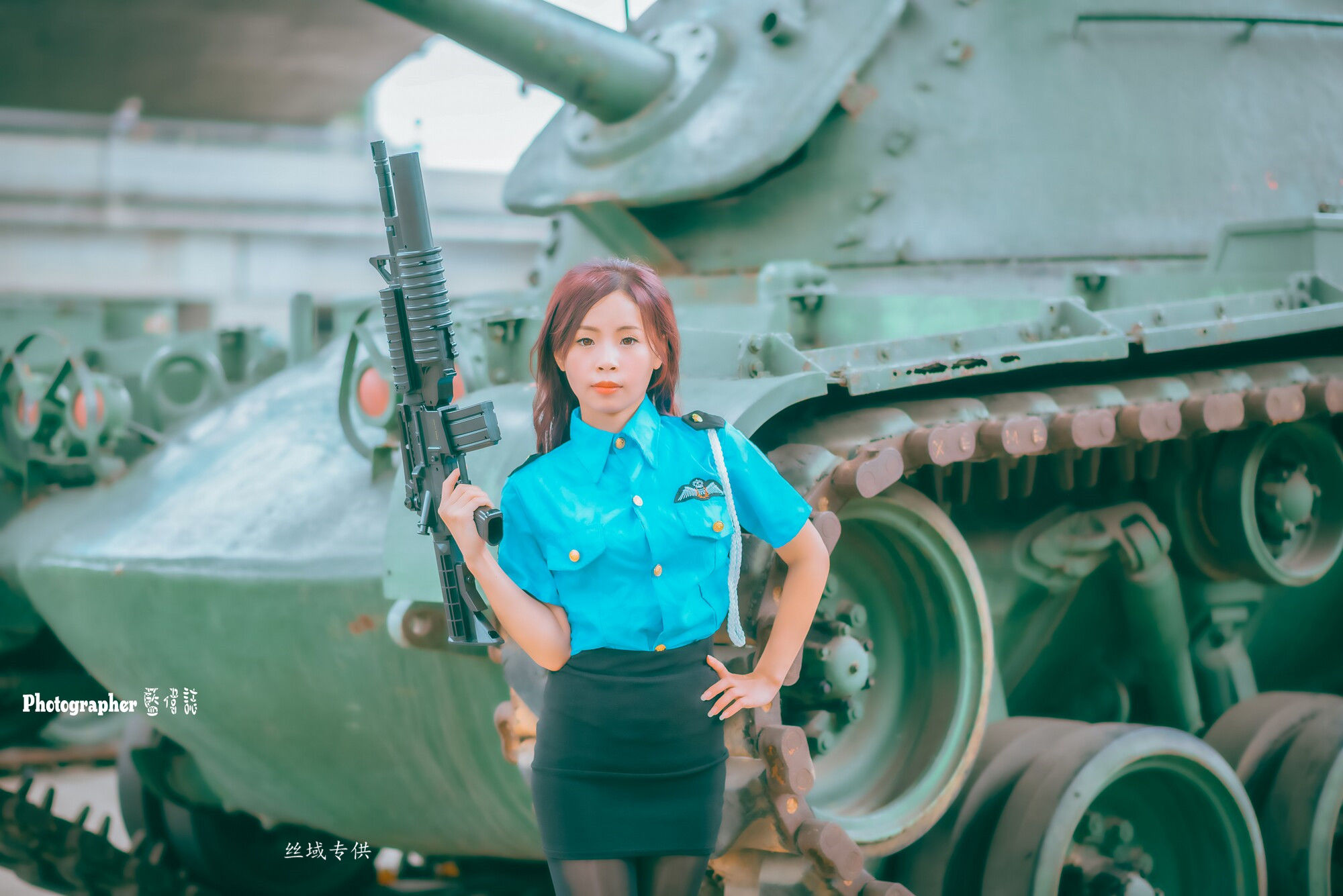 賴筱菁 中彰橋下-(女警黑丝）-图32