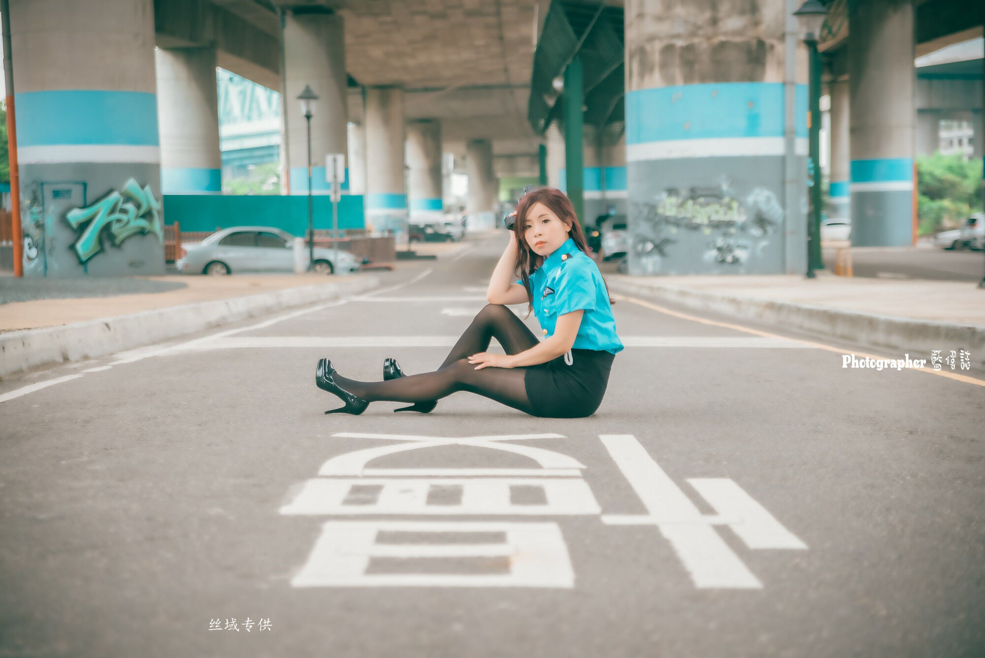 賴筱菁 中彰橋下-(女警黑丝）-图34