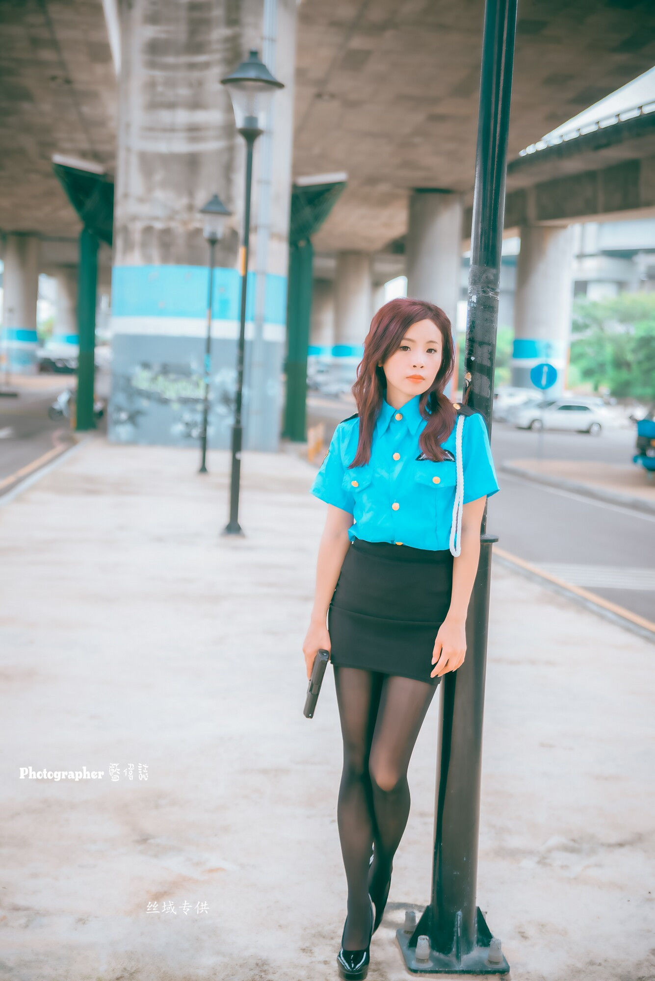 賴筱菁 中彰橋下-(女警黑丝）-图37
