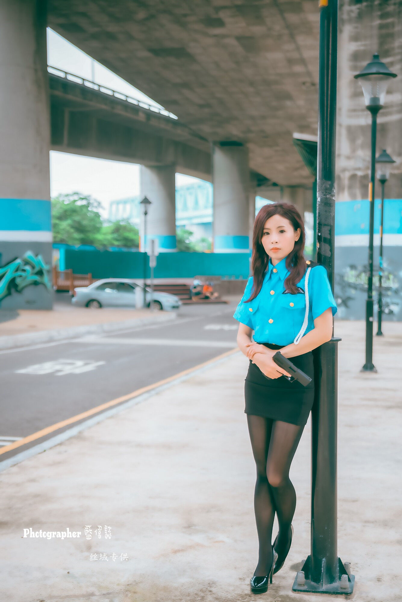 賴筱菁 中彰橋下-(女警黑丝）-图38