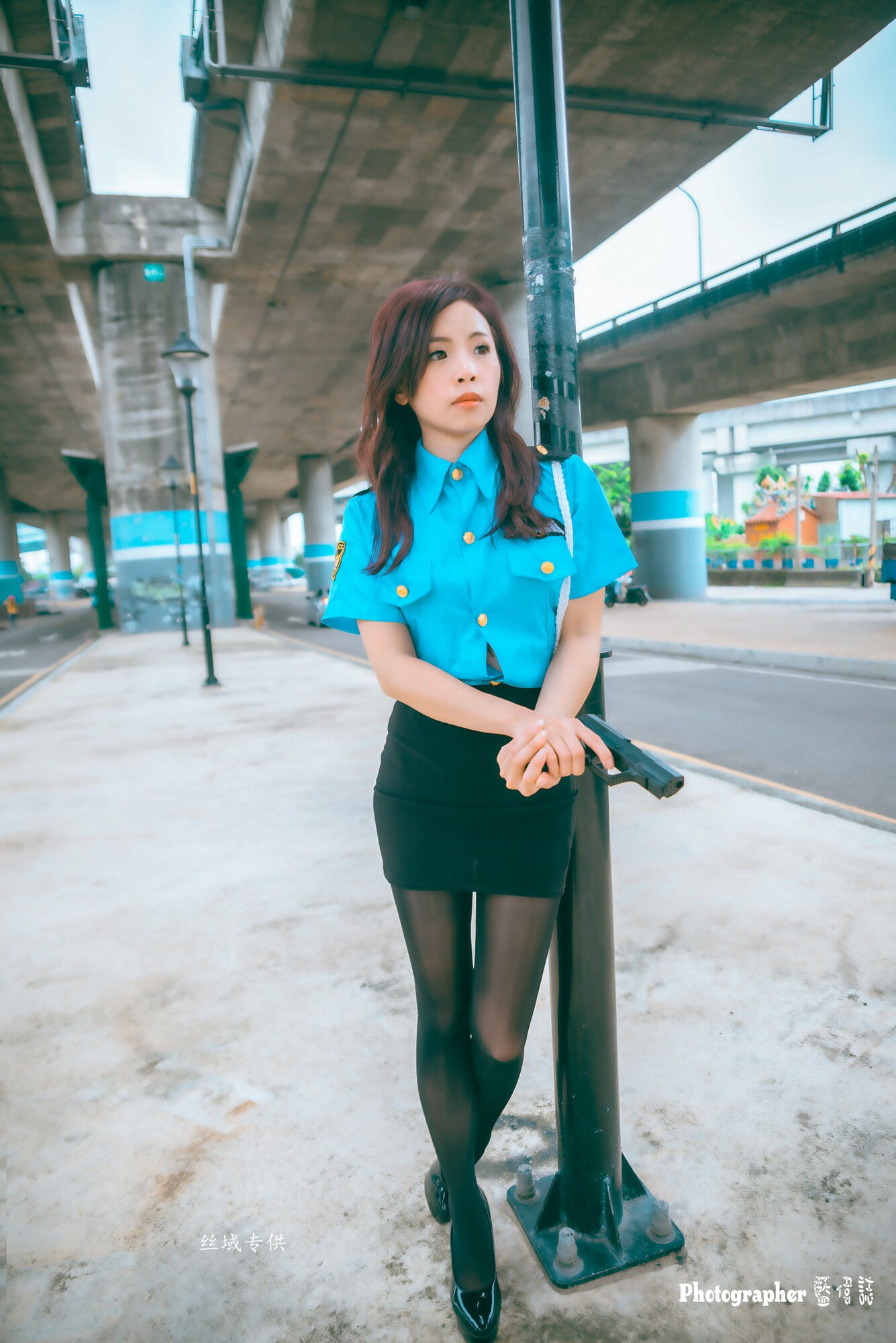 賴筱菁 中彰橋下-(女警黑丝）-图40