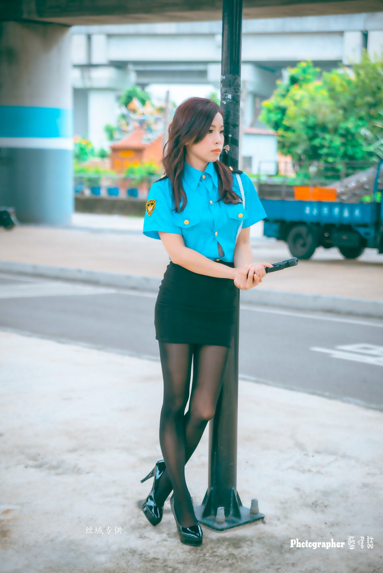 賴筱菁 中彰橋下-(女警黑丝）-图41