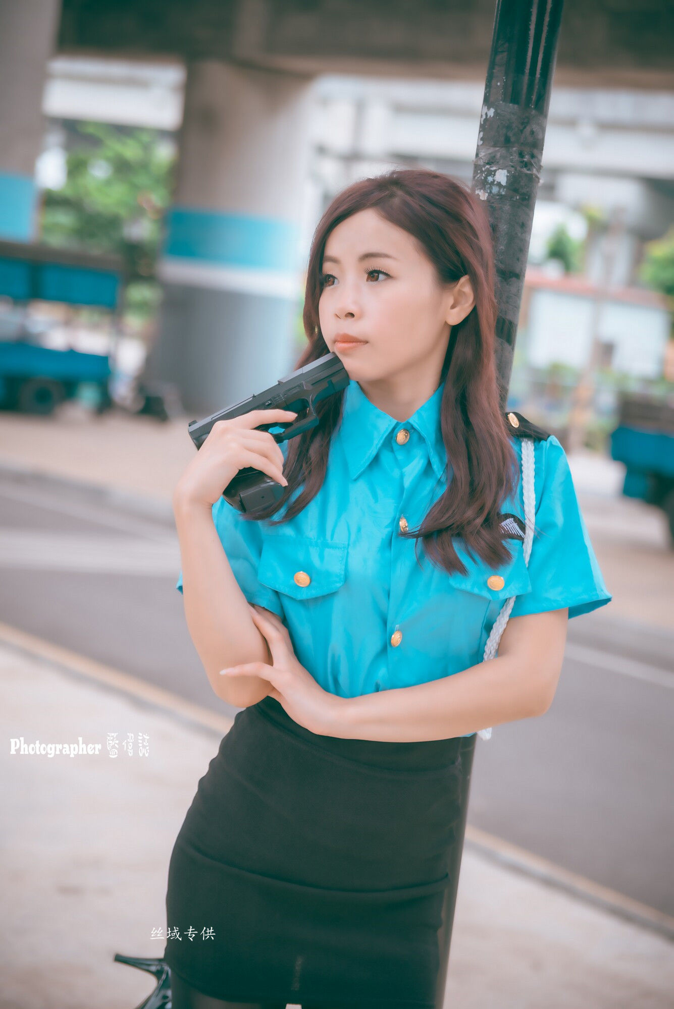 賴筱菁 中彰橋下-(女警黑丝）-图43