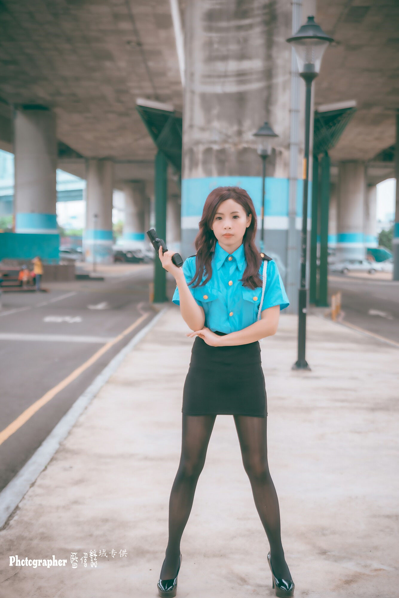 賴筱菁 中彰橋下-(女警黑丝）-图44