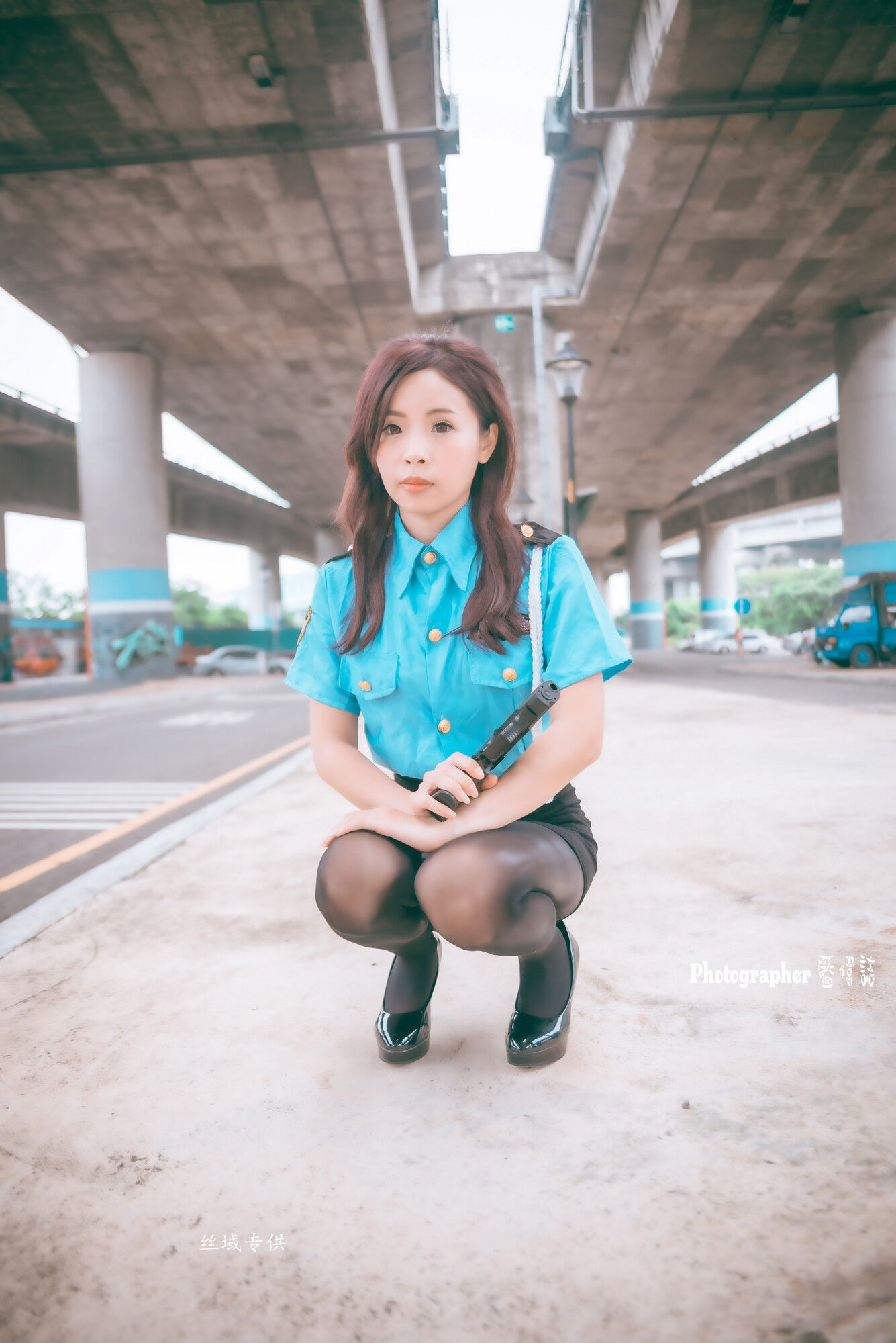 賴筱菁 中彰橋下-(女警黑丝）-图46