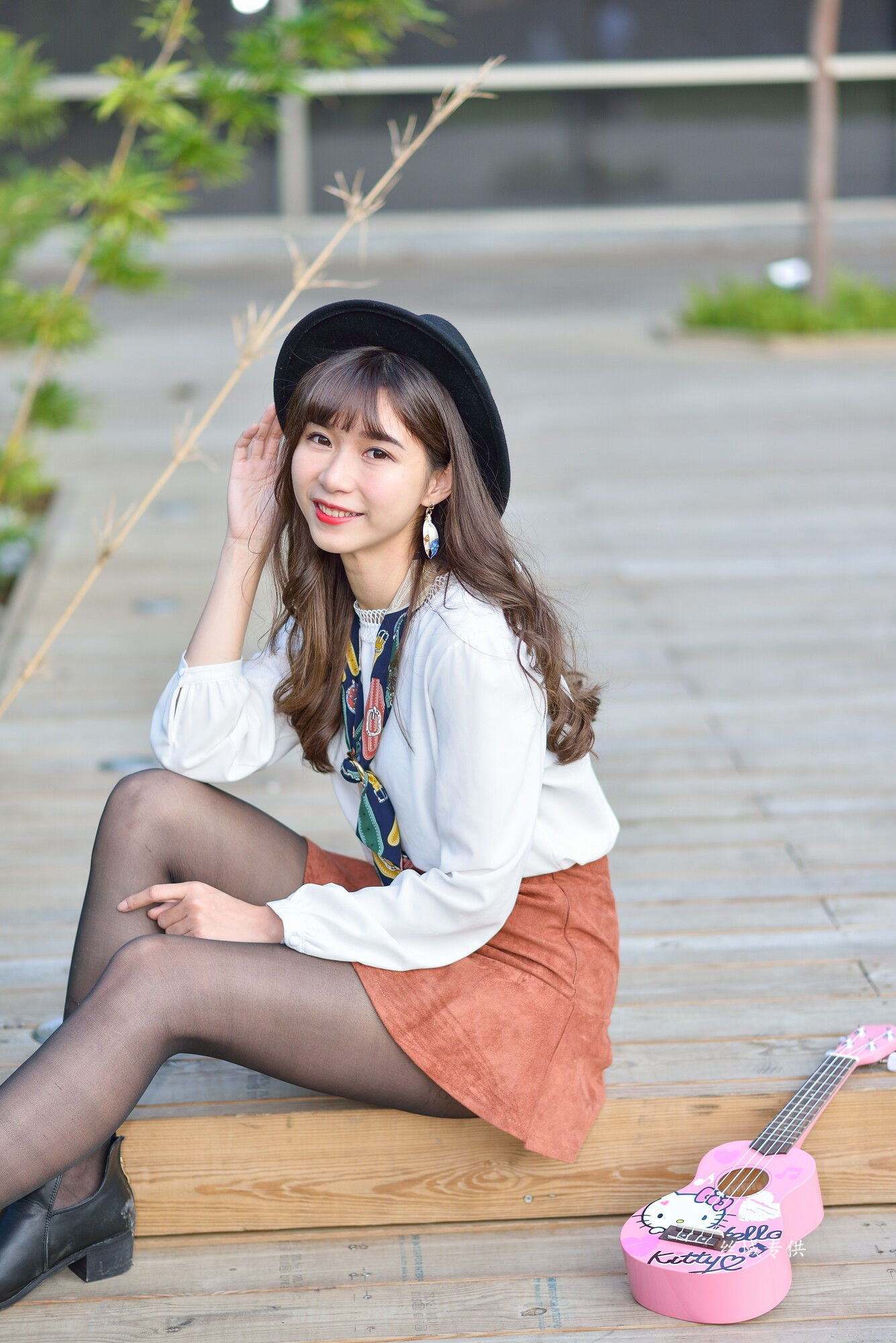 題題 國美館.時裝 黑丝小妹短裙街拍-图15