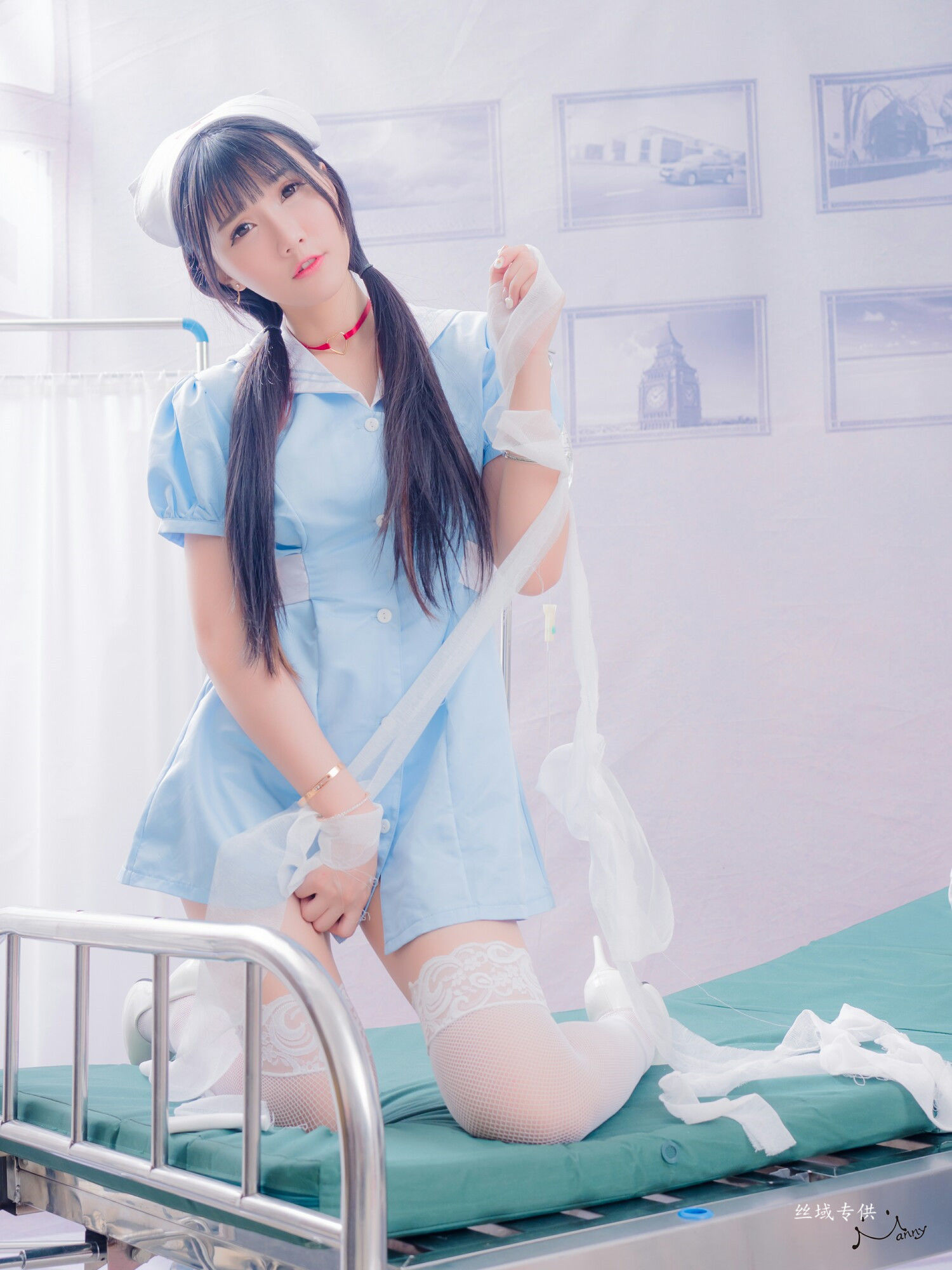 喬喬兒 粉蓝護士風-图1