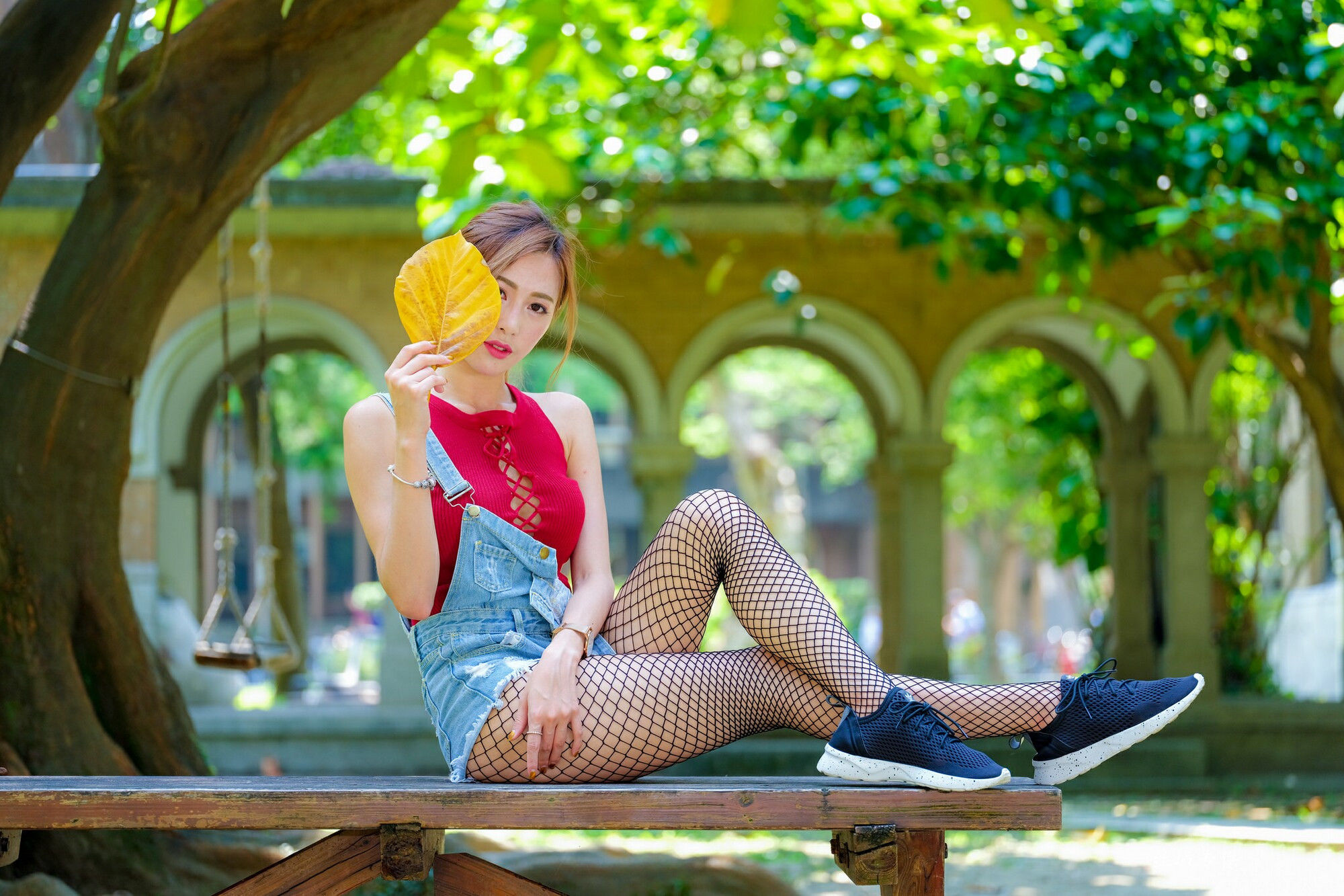 黄艾比 外拍服装（网袜）-图18