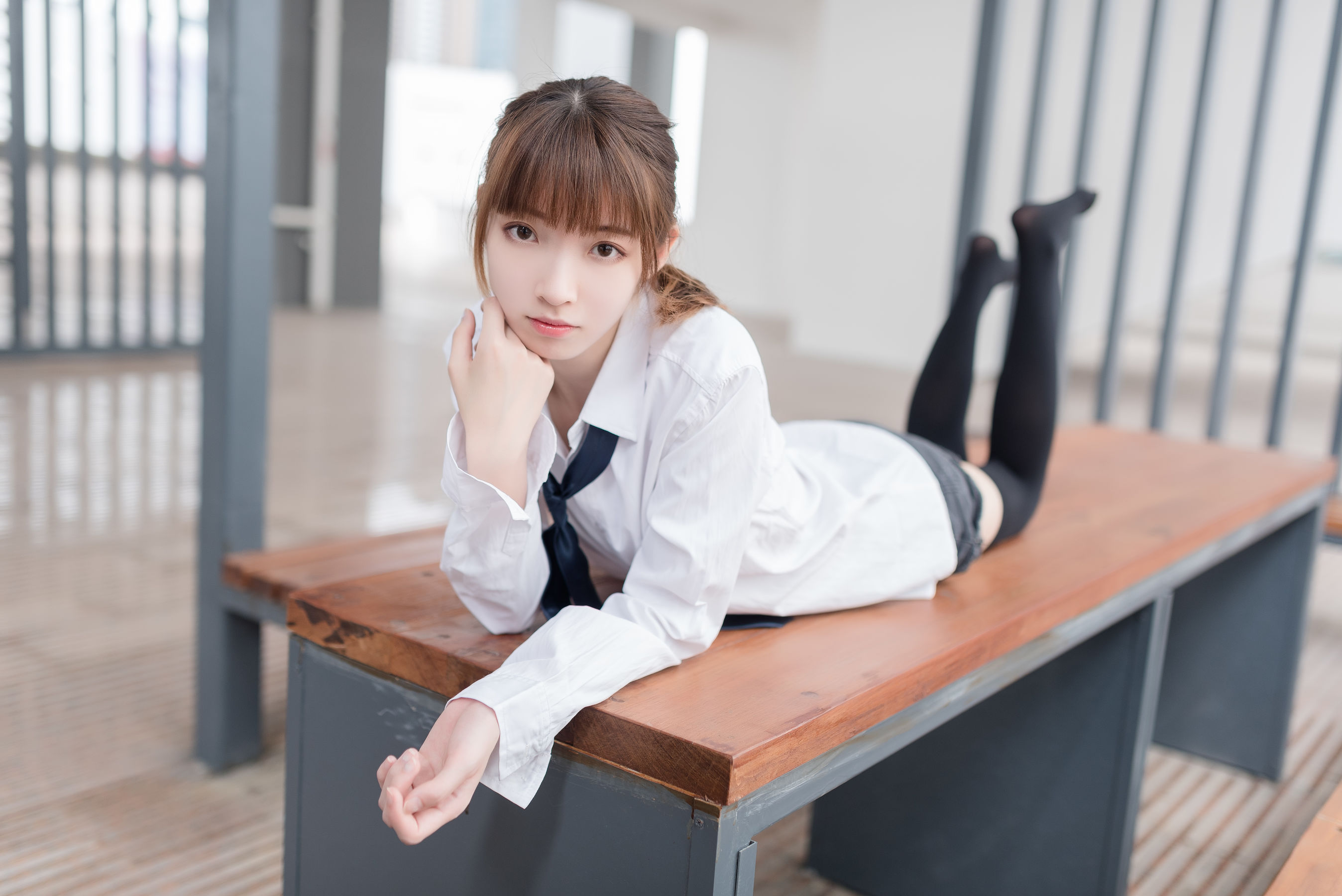 NO.039 白衬衫黑丝美腿-图3