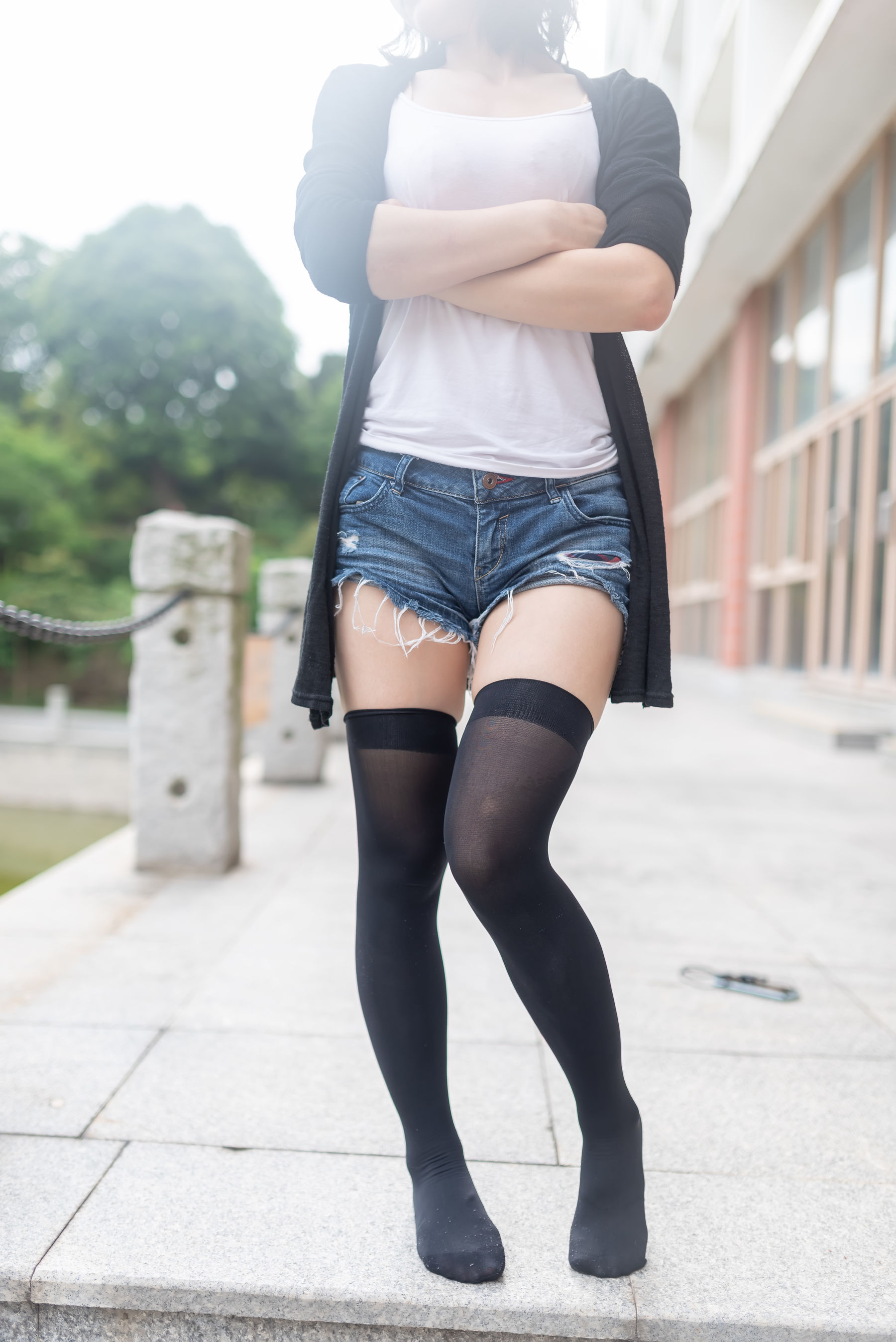 NO.043 黑丝大胸时尚少女户外 写真集-图21