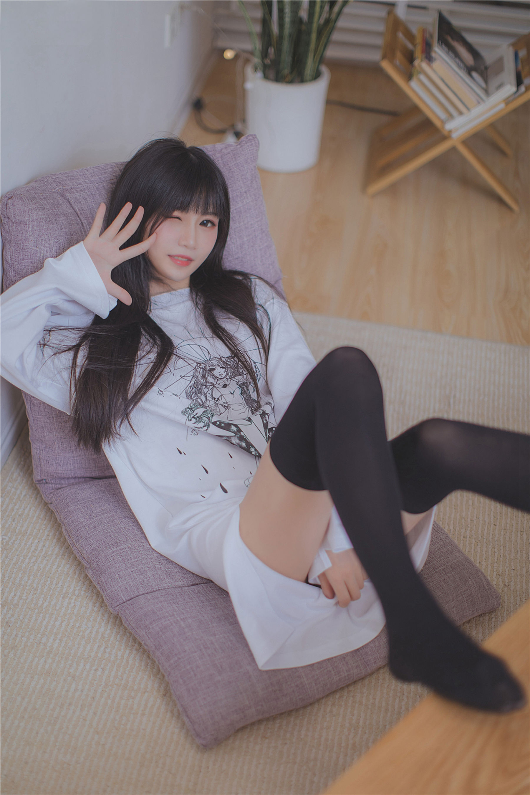 NO.079 长发的黑丝学妹-图0
