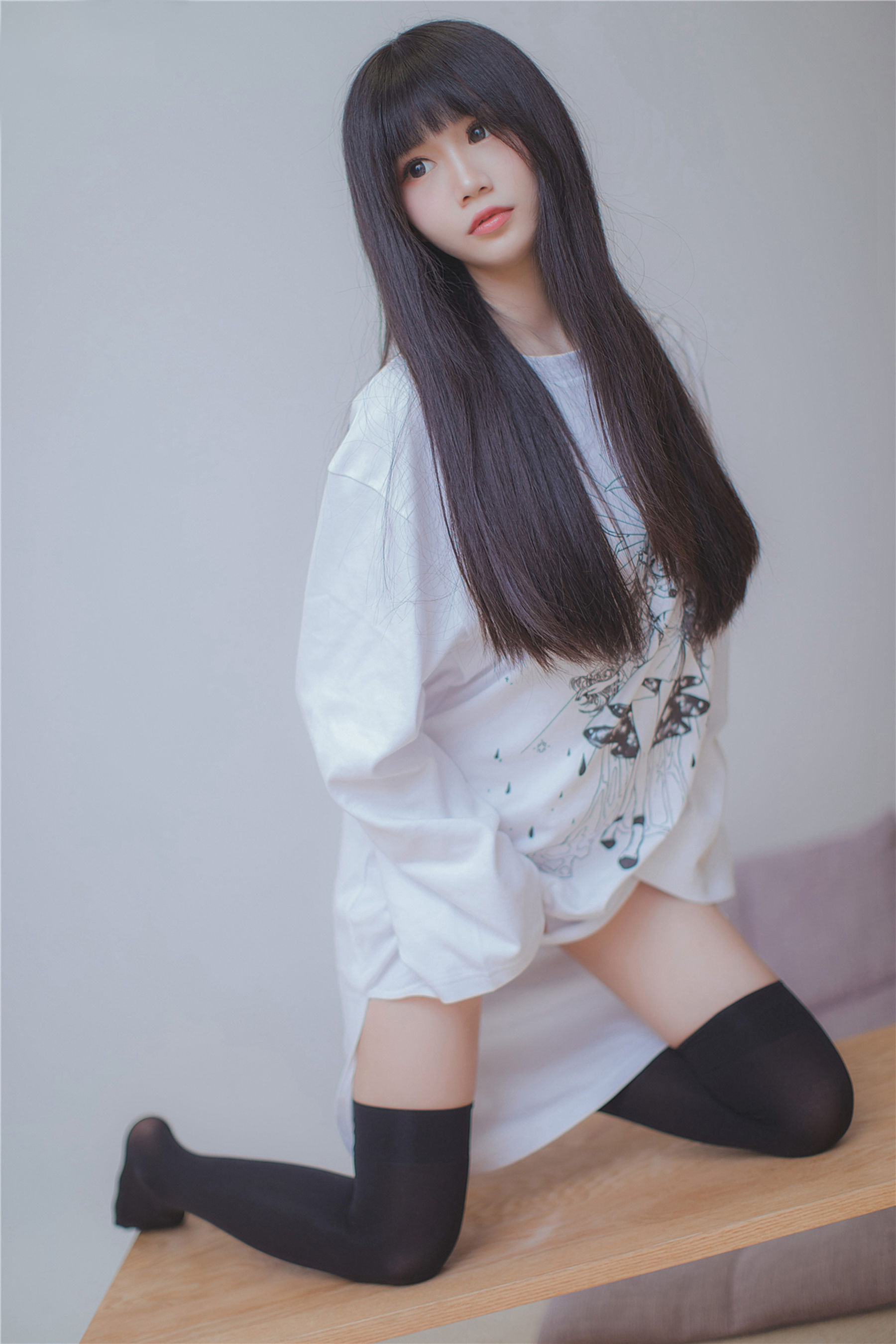 NO.079 长发的黑丝学妹-图1