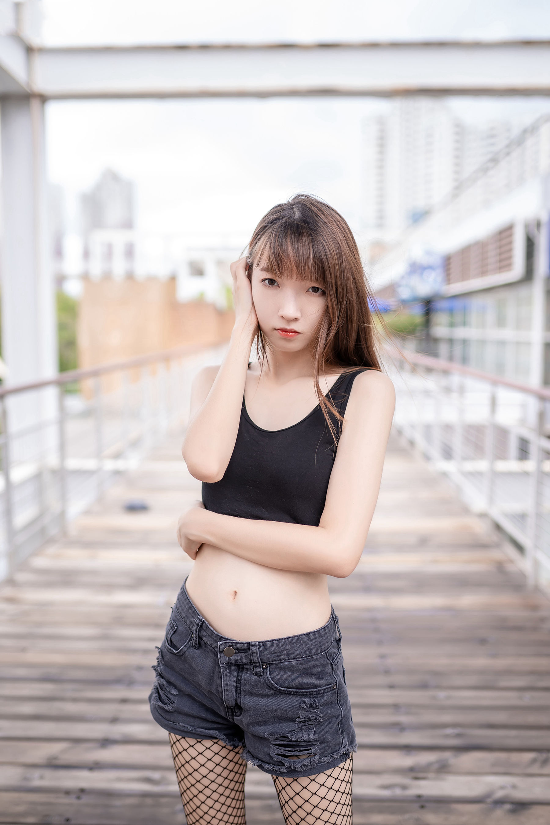 NO.094 超短牛仔短裤黑网袜-图27