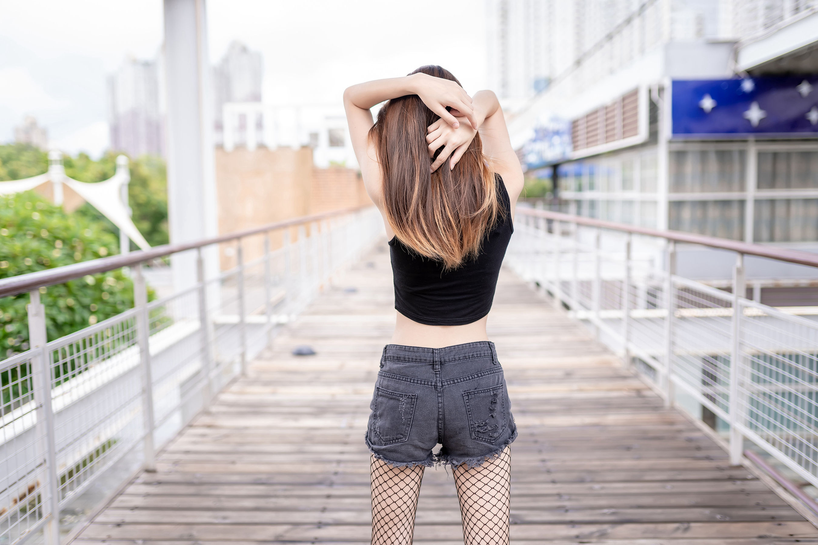 NO.094 超短牛仔短裤黑网袜-图29