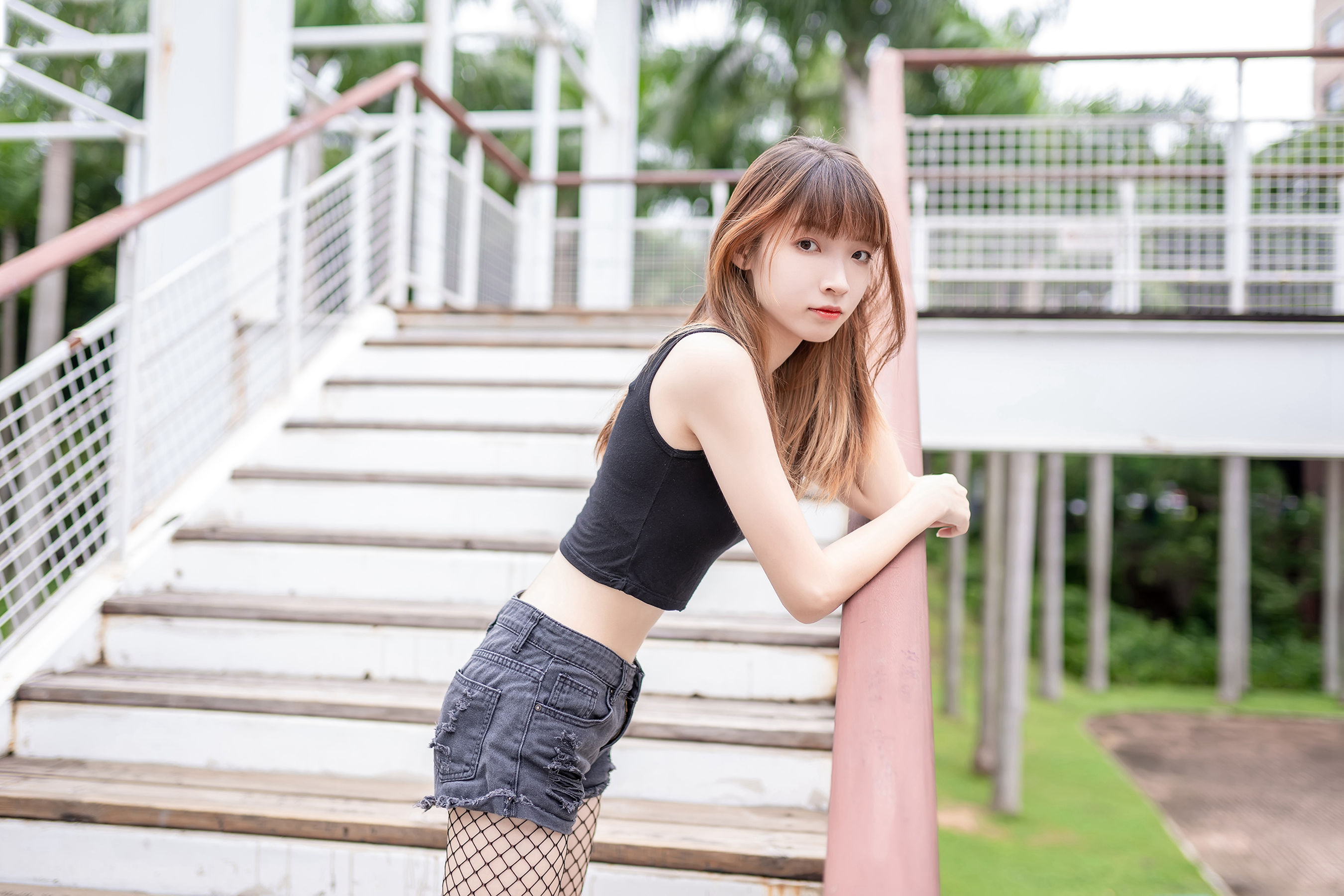 NO.094 超短牛仔短裤黑网袜-图33