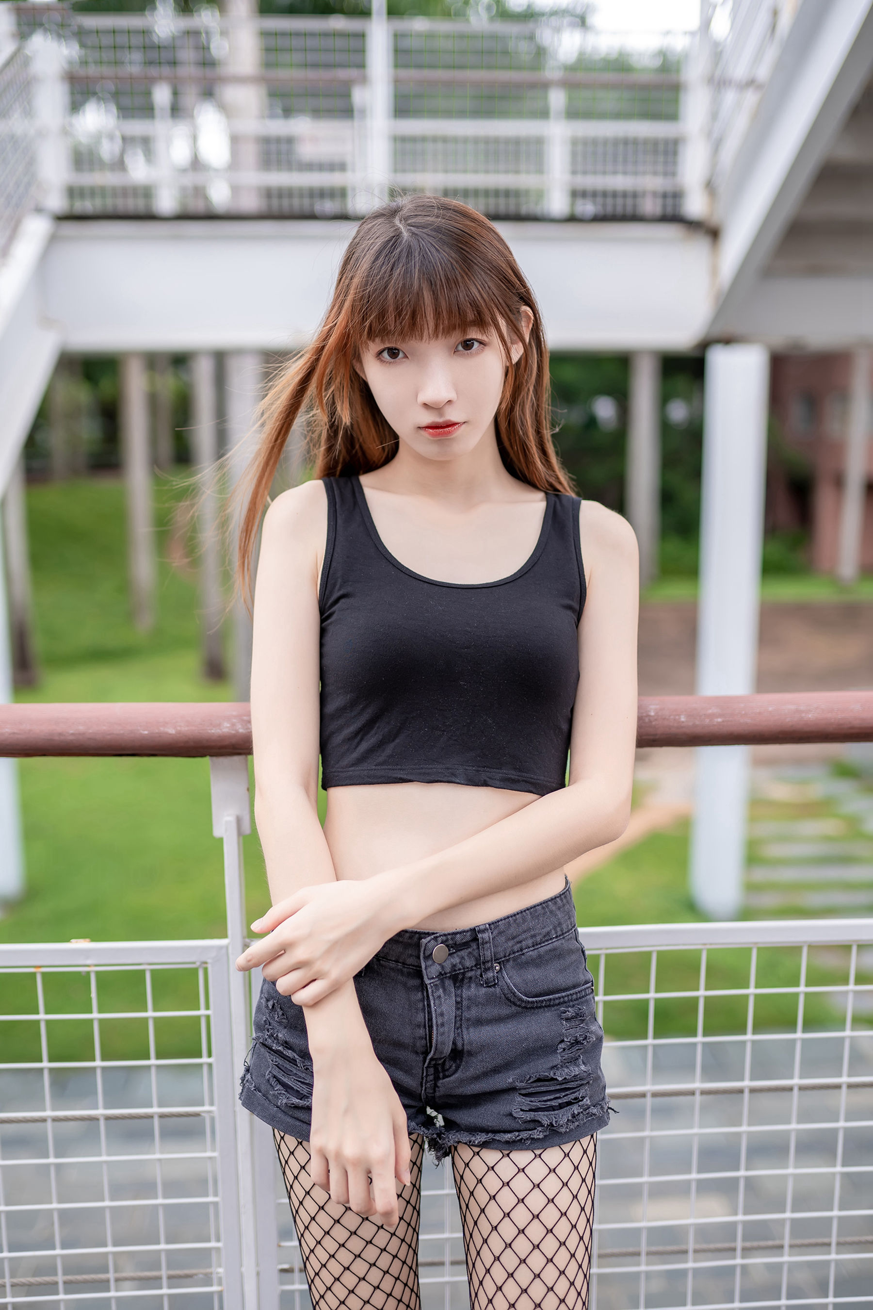 NO.094 超短牛仔短裤黑网袜-图49