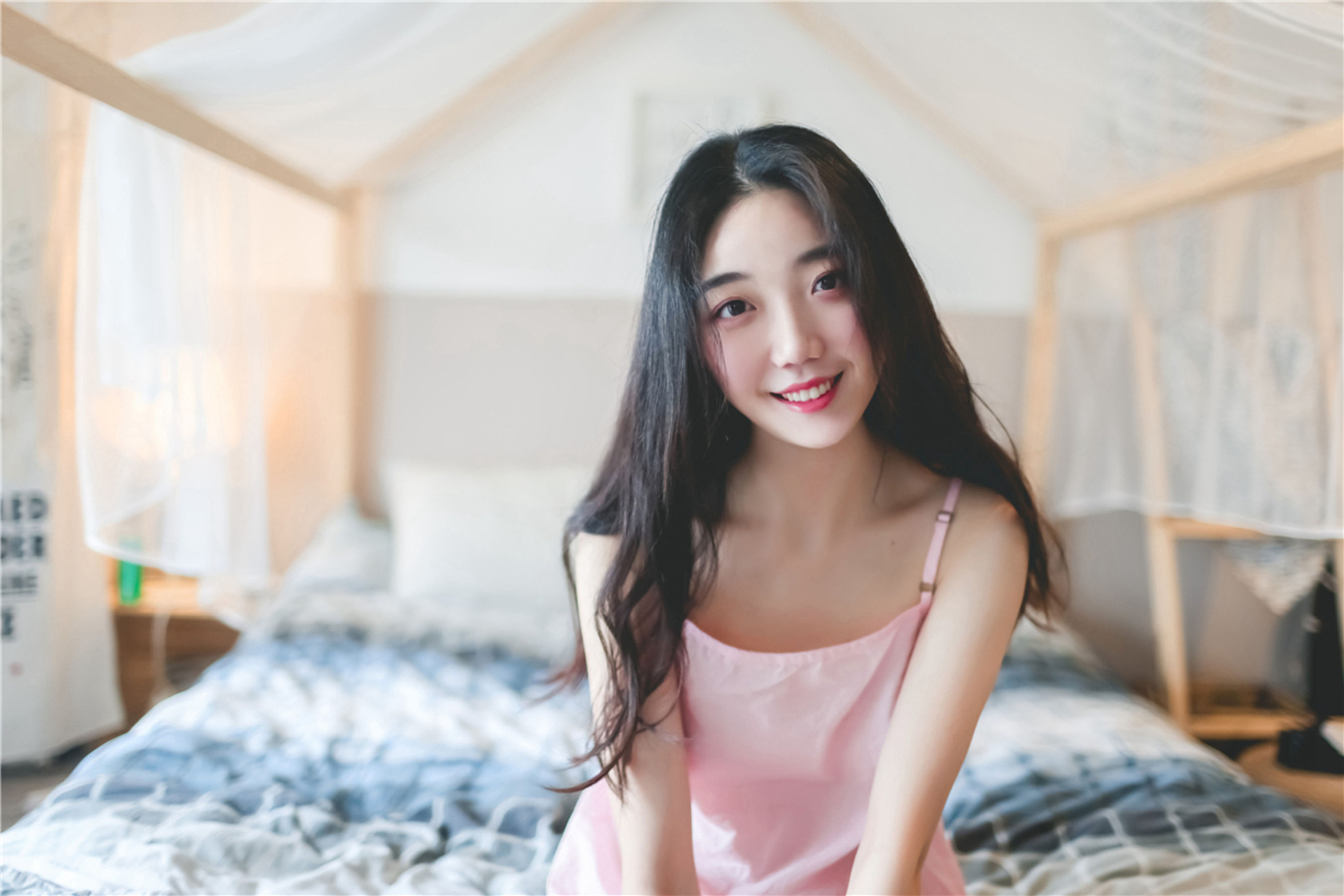 NO.110 粉红小吊带裙白丝-图14