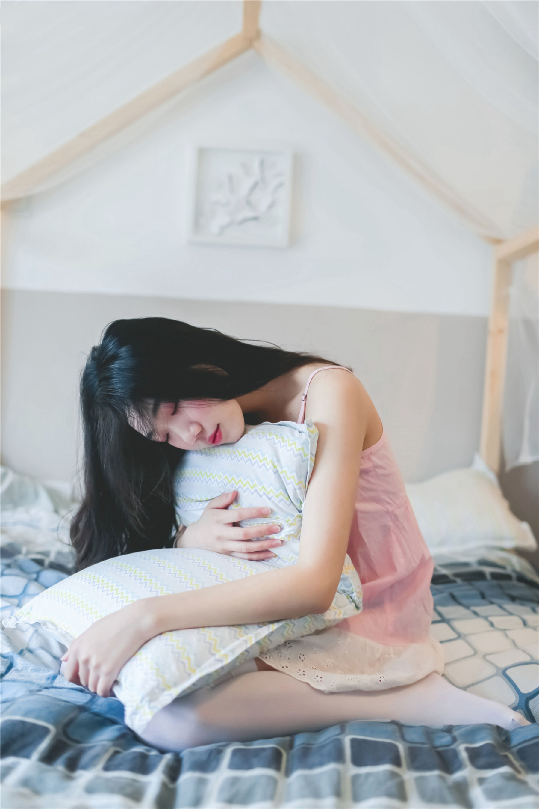 NO.110 粉红小吊带裙白丝-图34