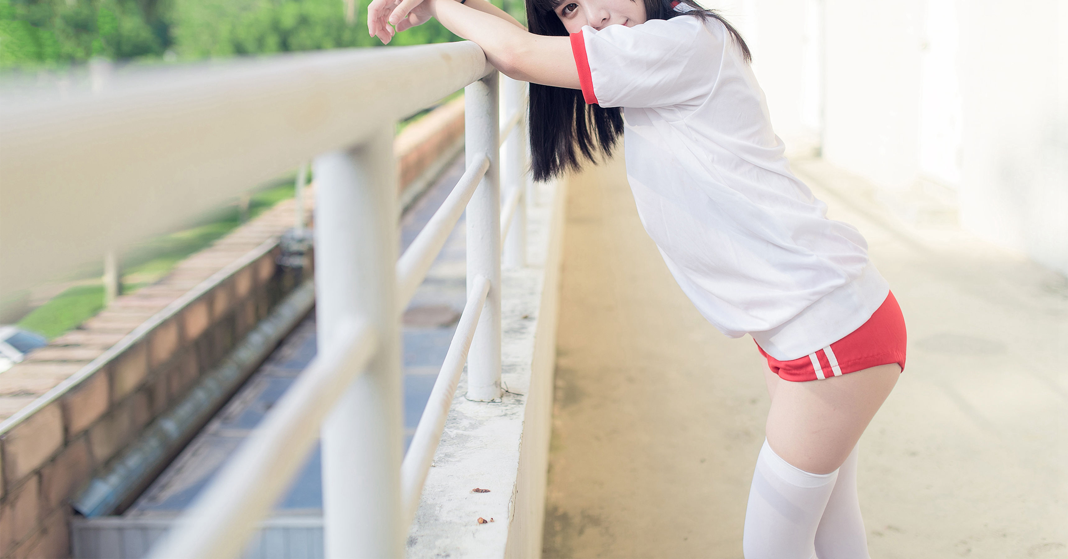 NO.112 运动场上的白丝体操服少女-图9