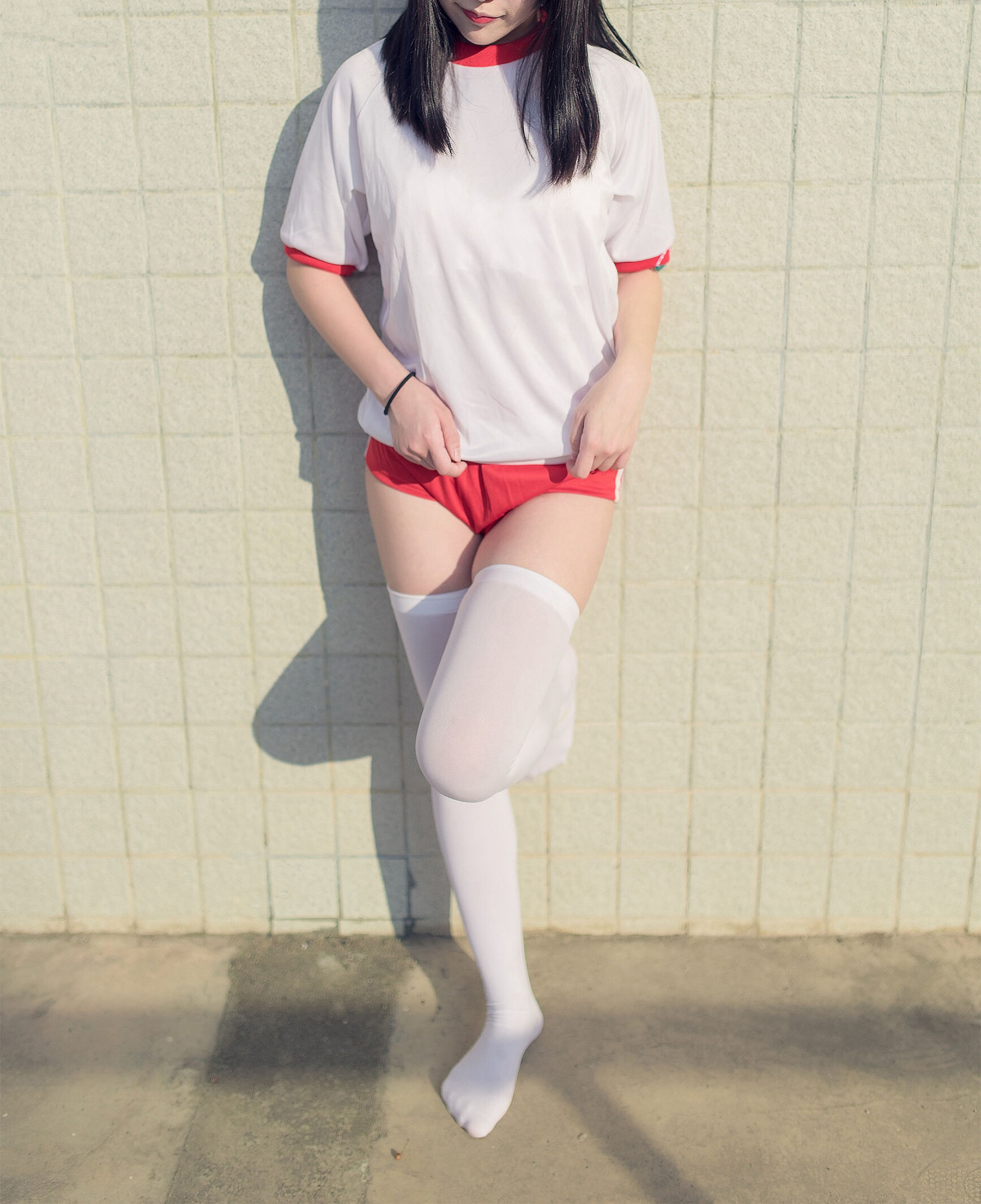 NO.112 运动场上的白丝体操服少女-图39