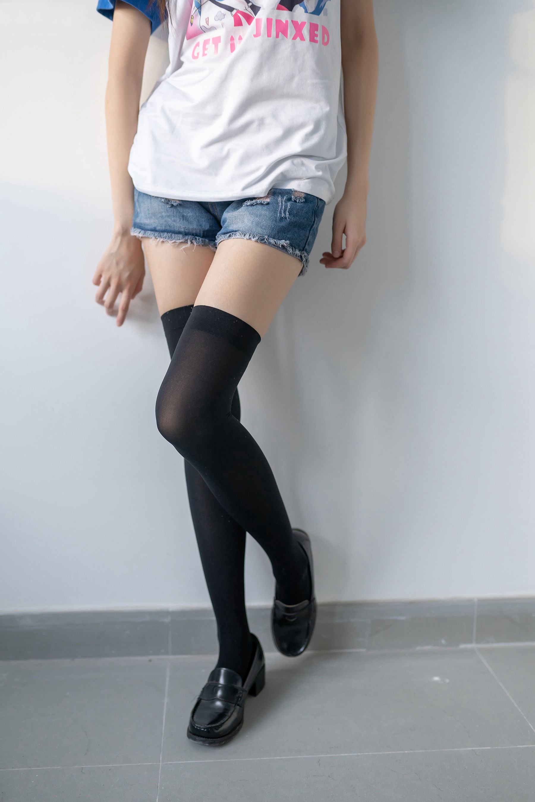 NO.113 黑丝牛仔短裤小蛮腰-图9