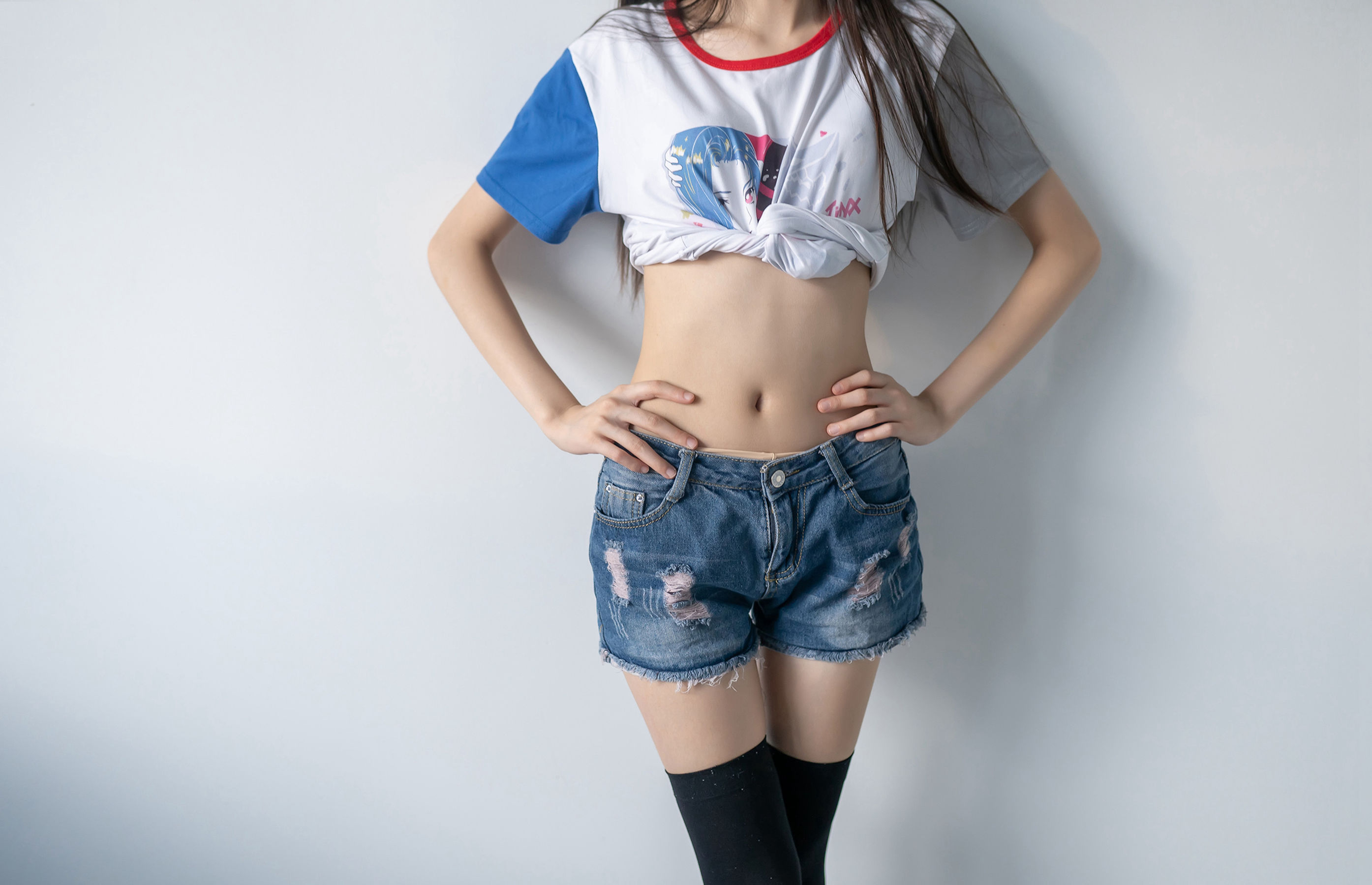 NO.113 黑丝牛仔短裤小蛮腰-图13