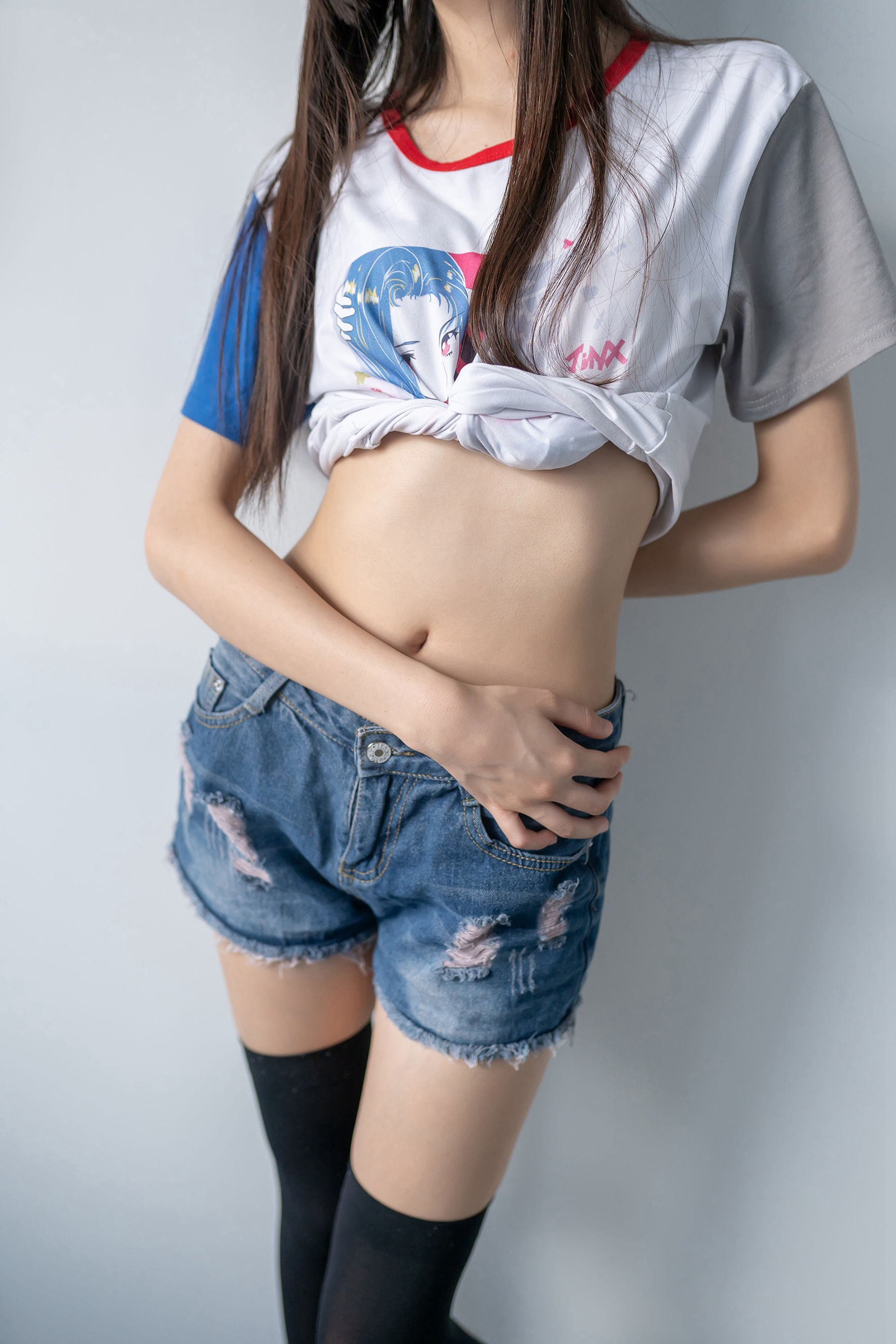 NO.113 黑丝牛仔短裤小蛮腰-图15