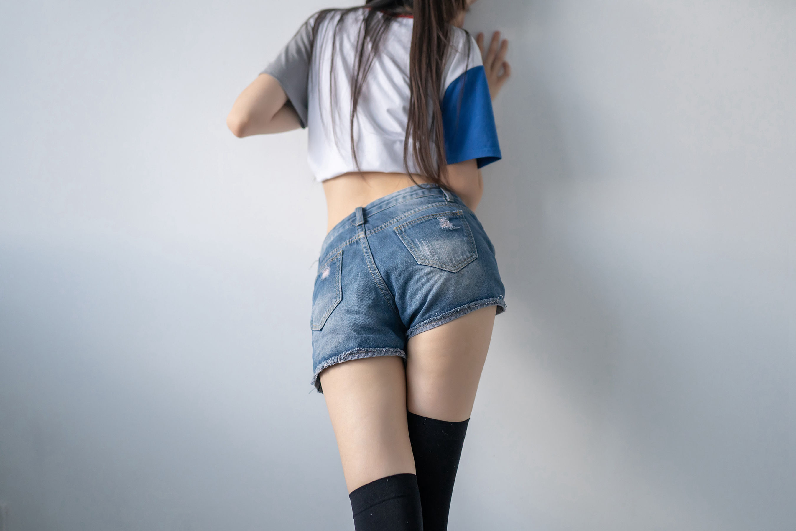 NO.113 黑丝牛仔短裤小蛮腰-图31
