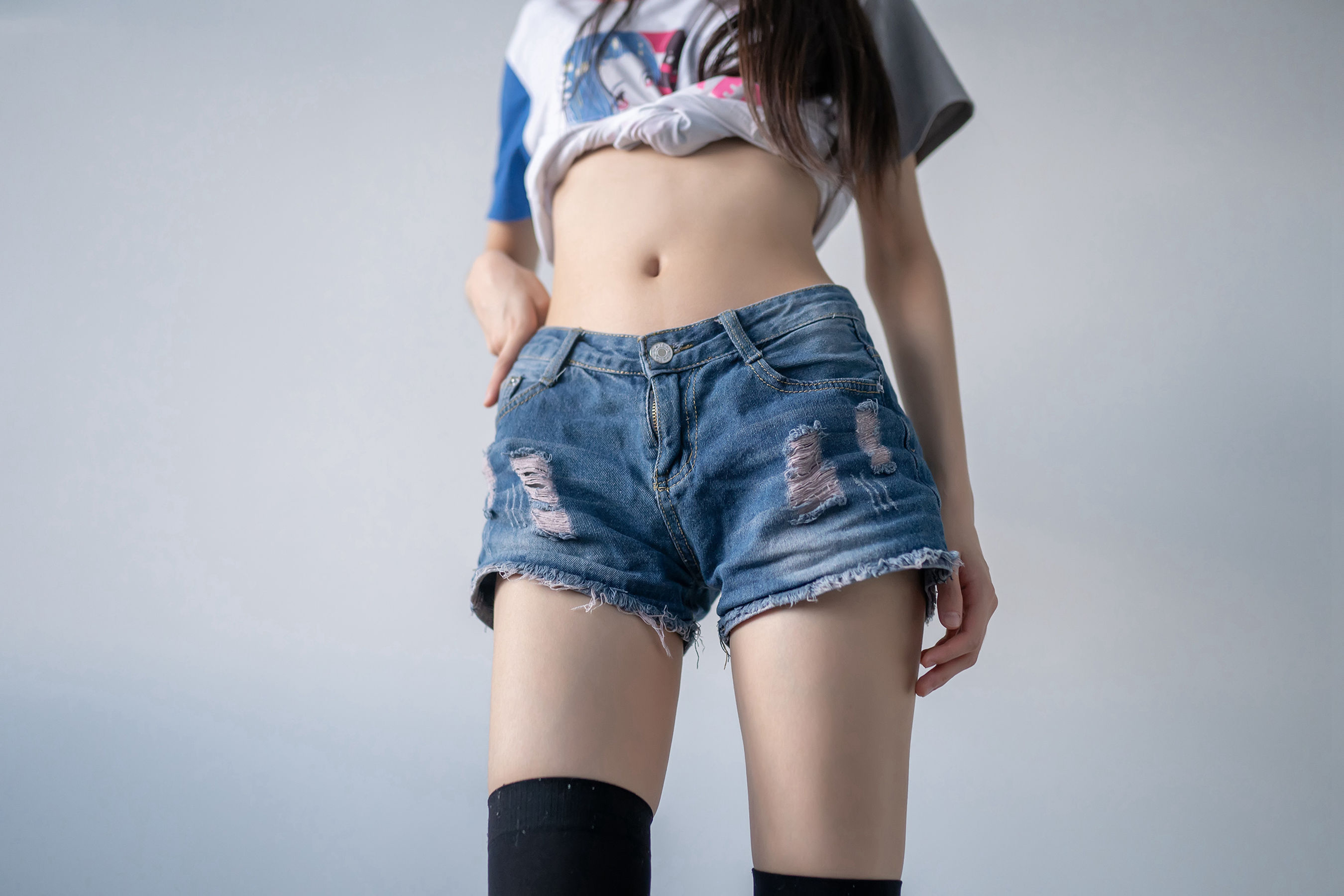 NO.113 黑丝牛仔短裤小蛮腰-图33