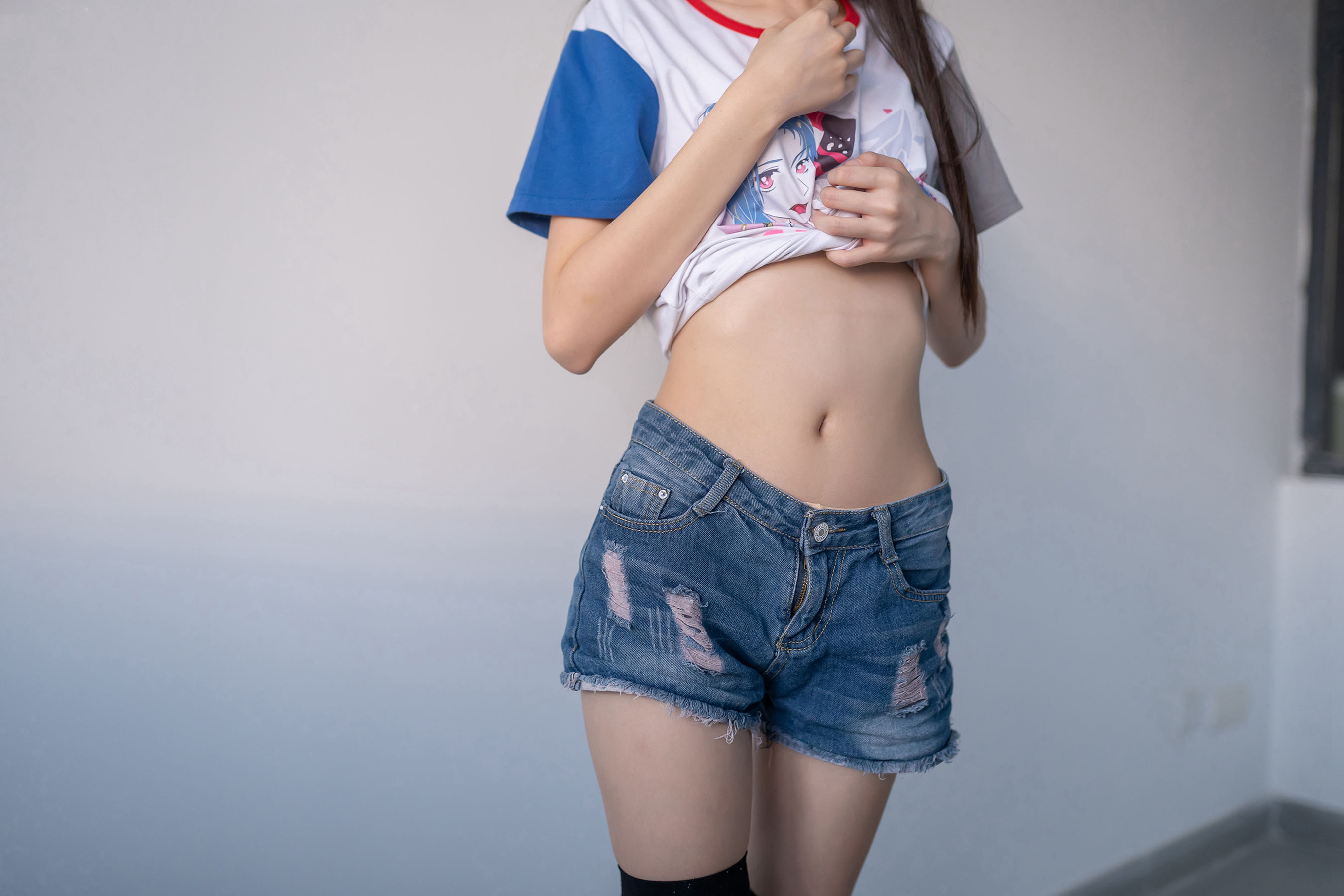 NO.113 黑丝牛仔短裤小蛮腰-图35