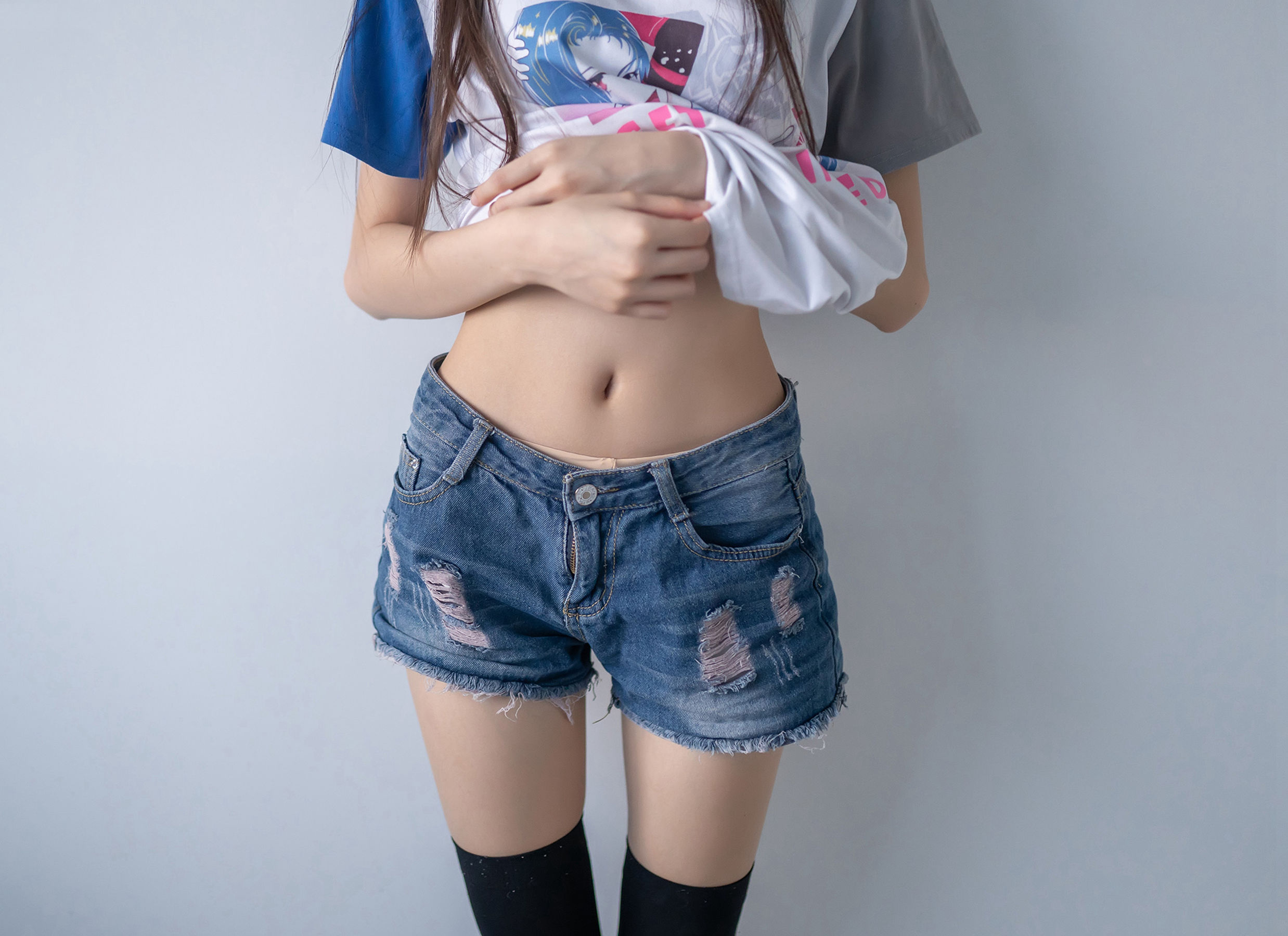 NO.113 黑丝牛仔短裤小蛮腰-图45