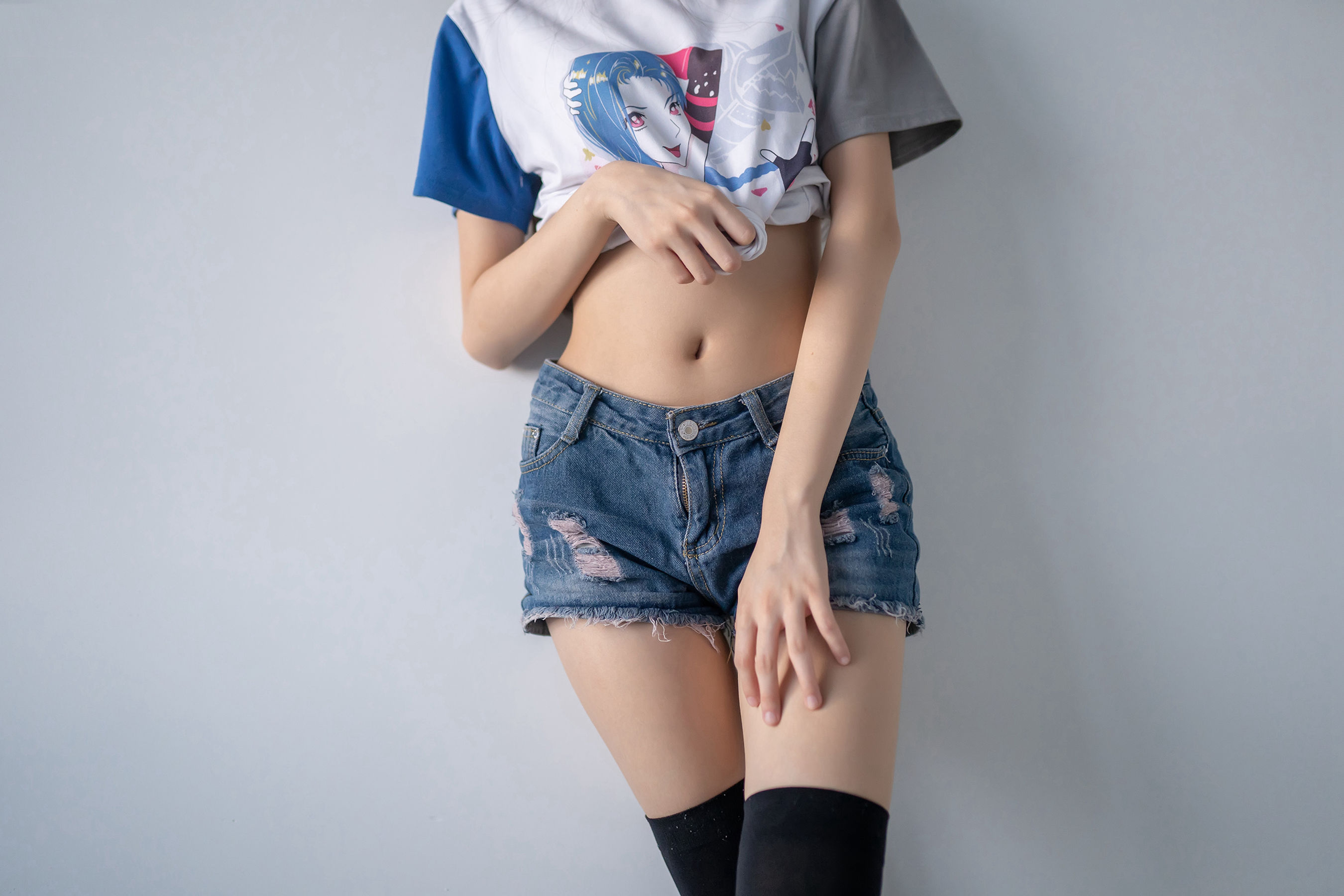 NO.113 黑丝牛仔短裤小蛮腰-图46